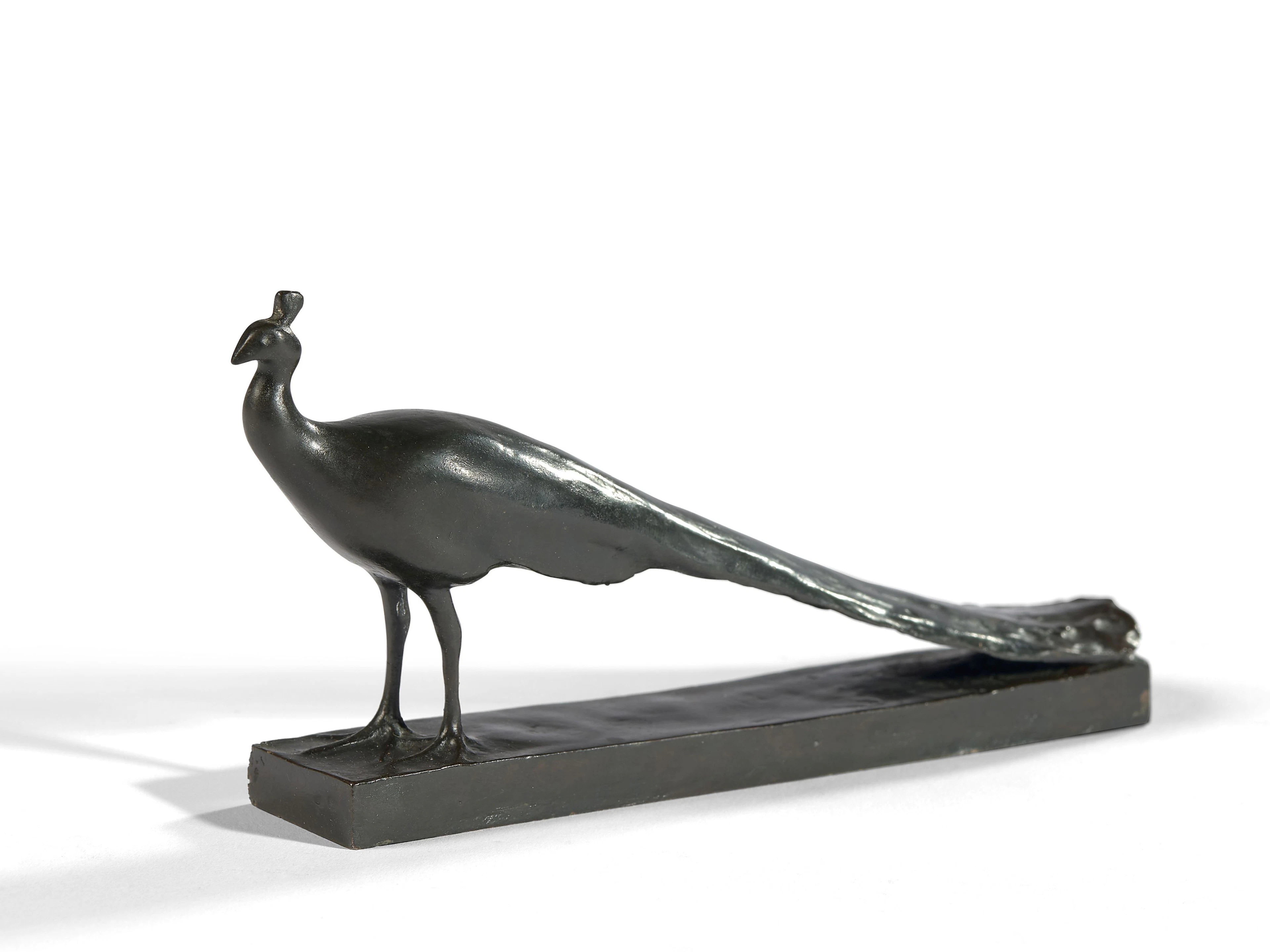 François POMPON 1855- 1933 Paon -1926 Bronze à patine brune