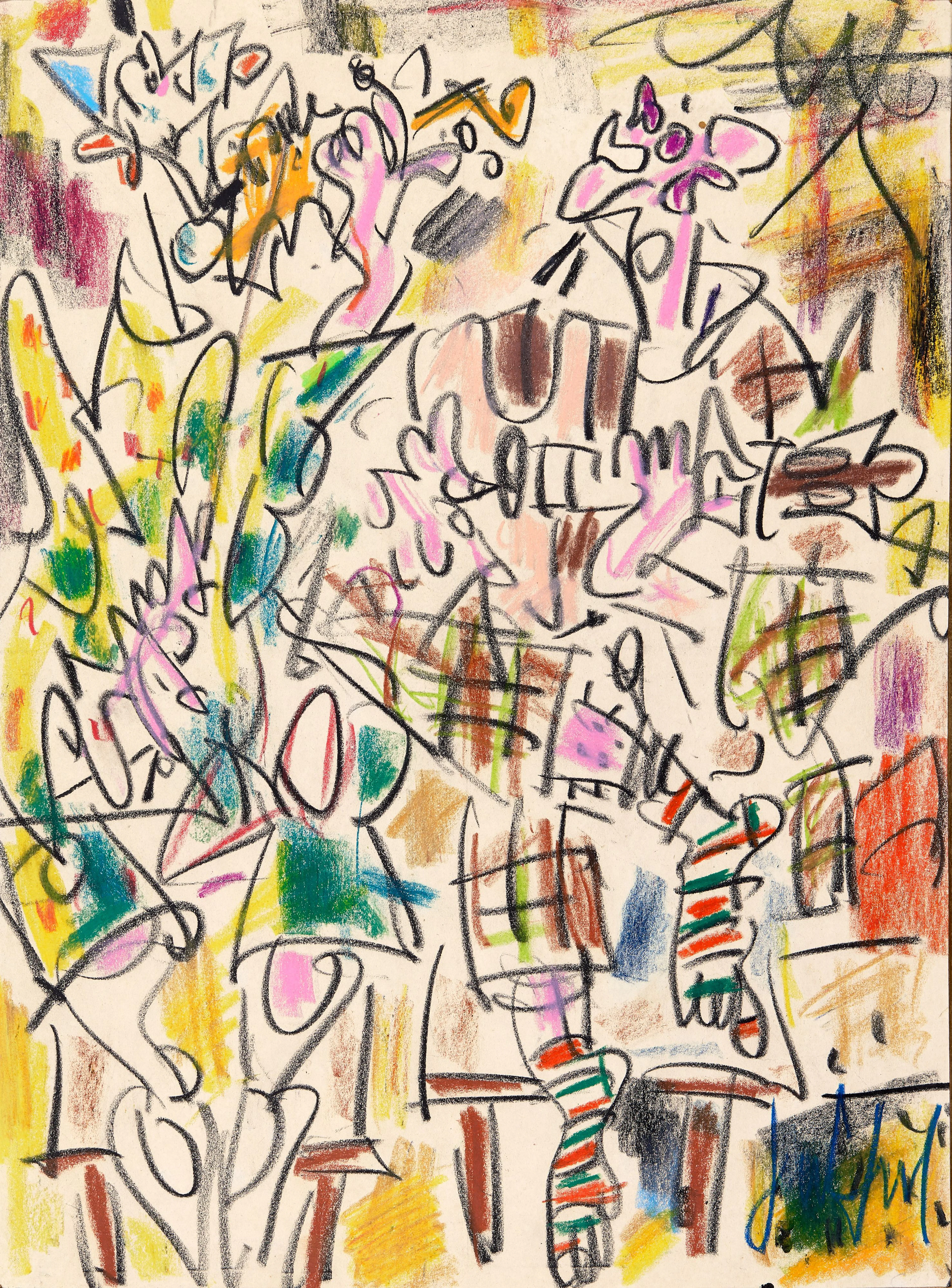 GEN PAUL 1895 -1975 Clowns musiciens Crayolor sur papier marouflé sur carton
