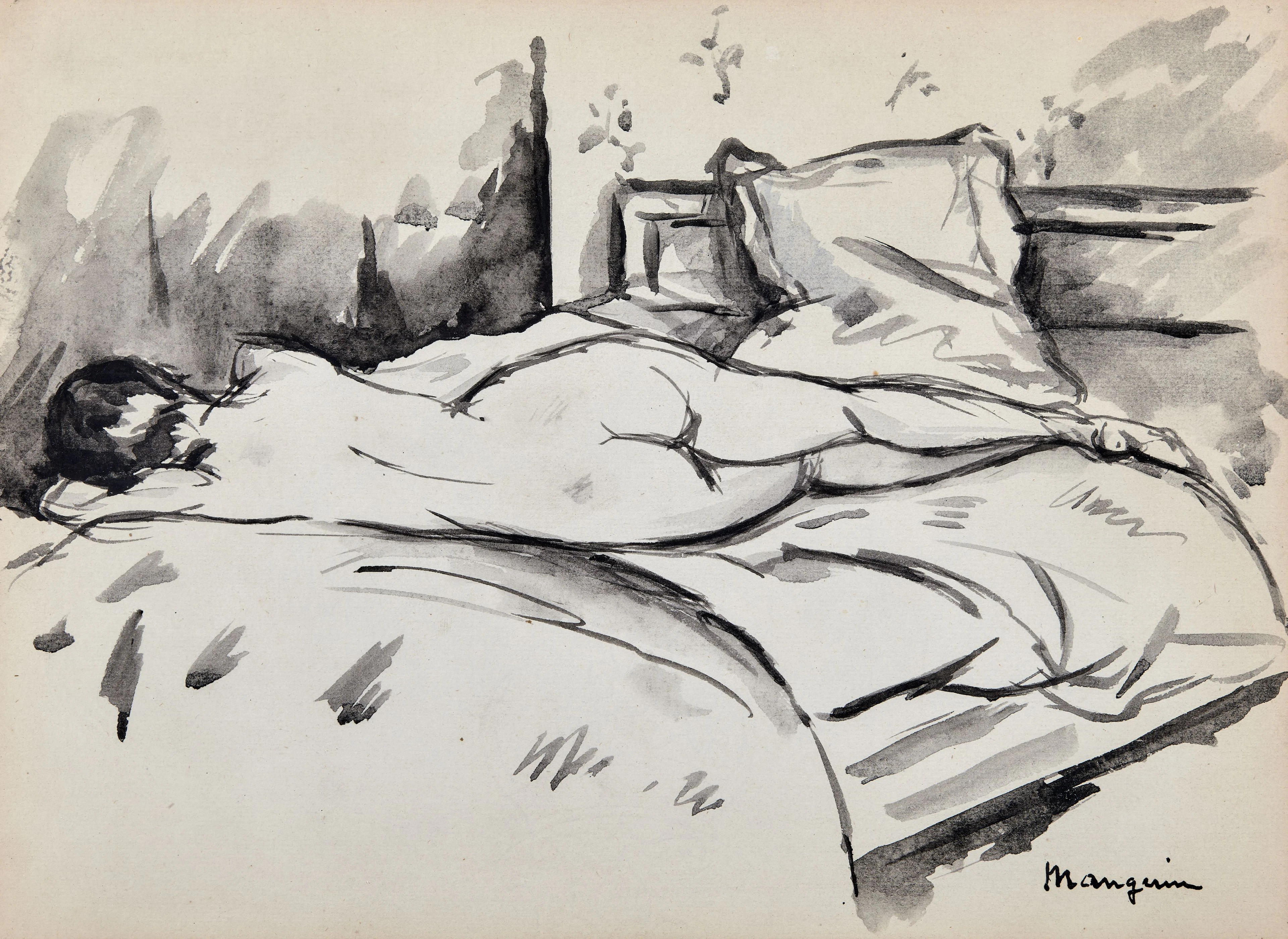 Henri Charles MANGUIN 1874- 1949 Nu couché - circa 1930...