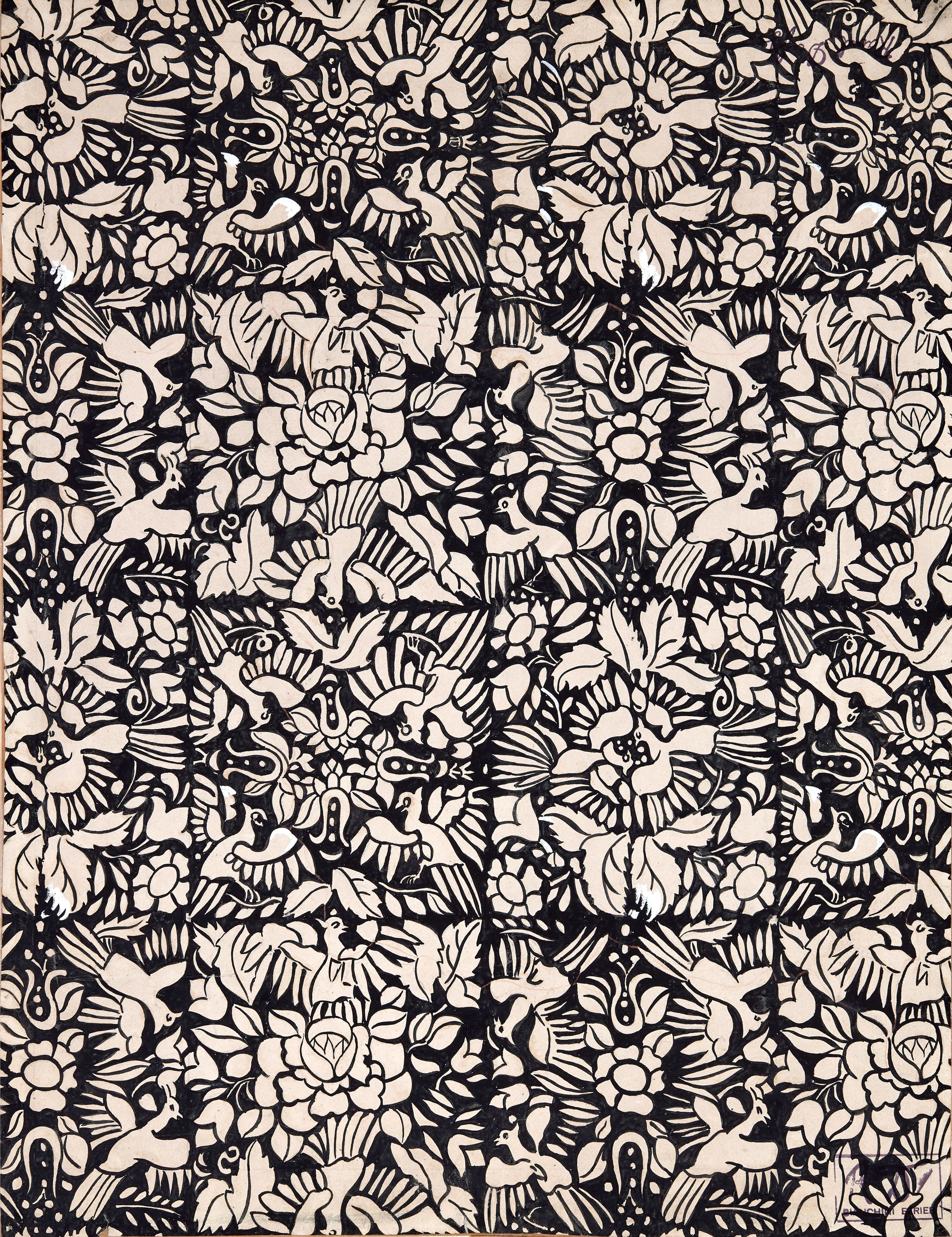 Raoul DUFY 1877-1953 Projet de tissu imprimé à décor de...