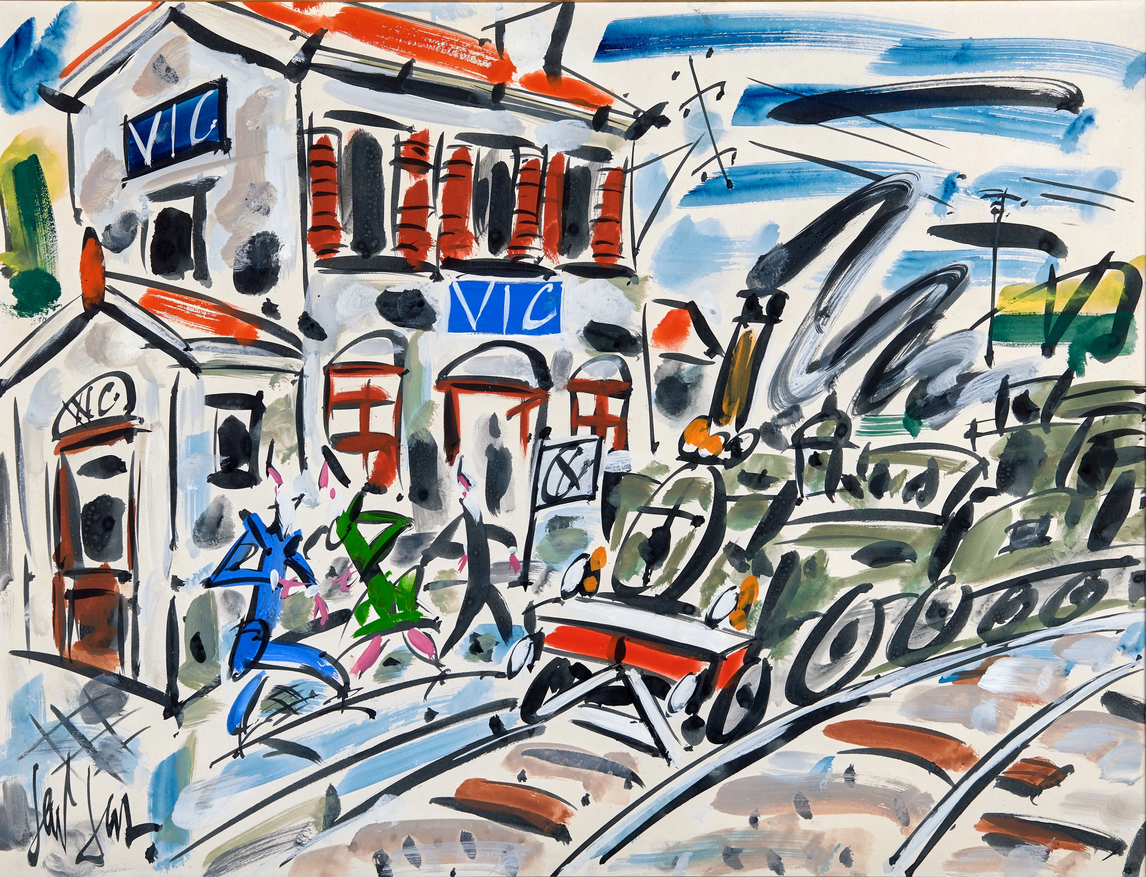 GEN PAUL 1895 - 1975 La gare de Vic Gouache sur papier