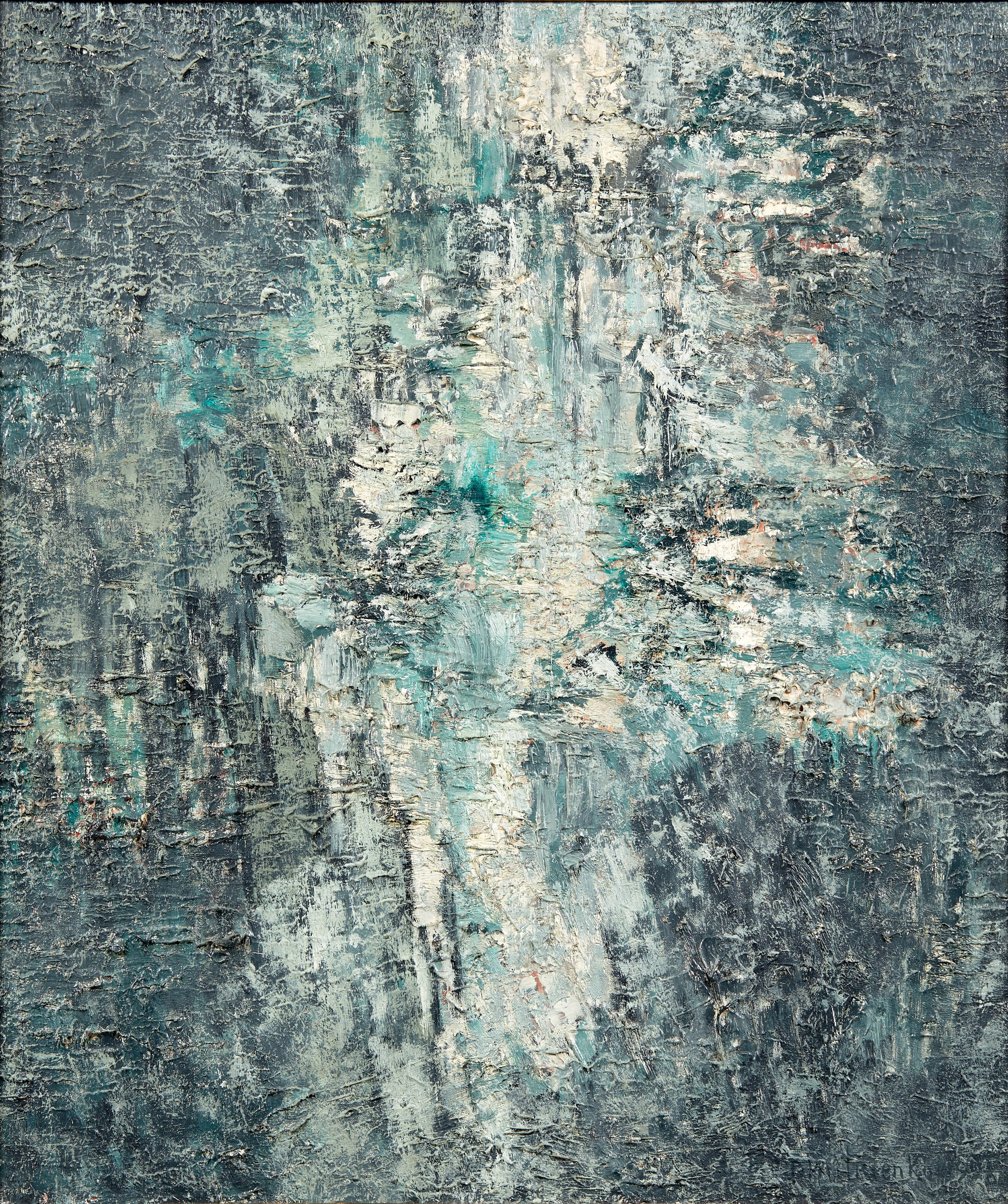 Pierre DMITRIENKO (1925 - 1974) Cascade - 1958 Huile sur toile