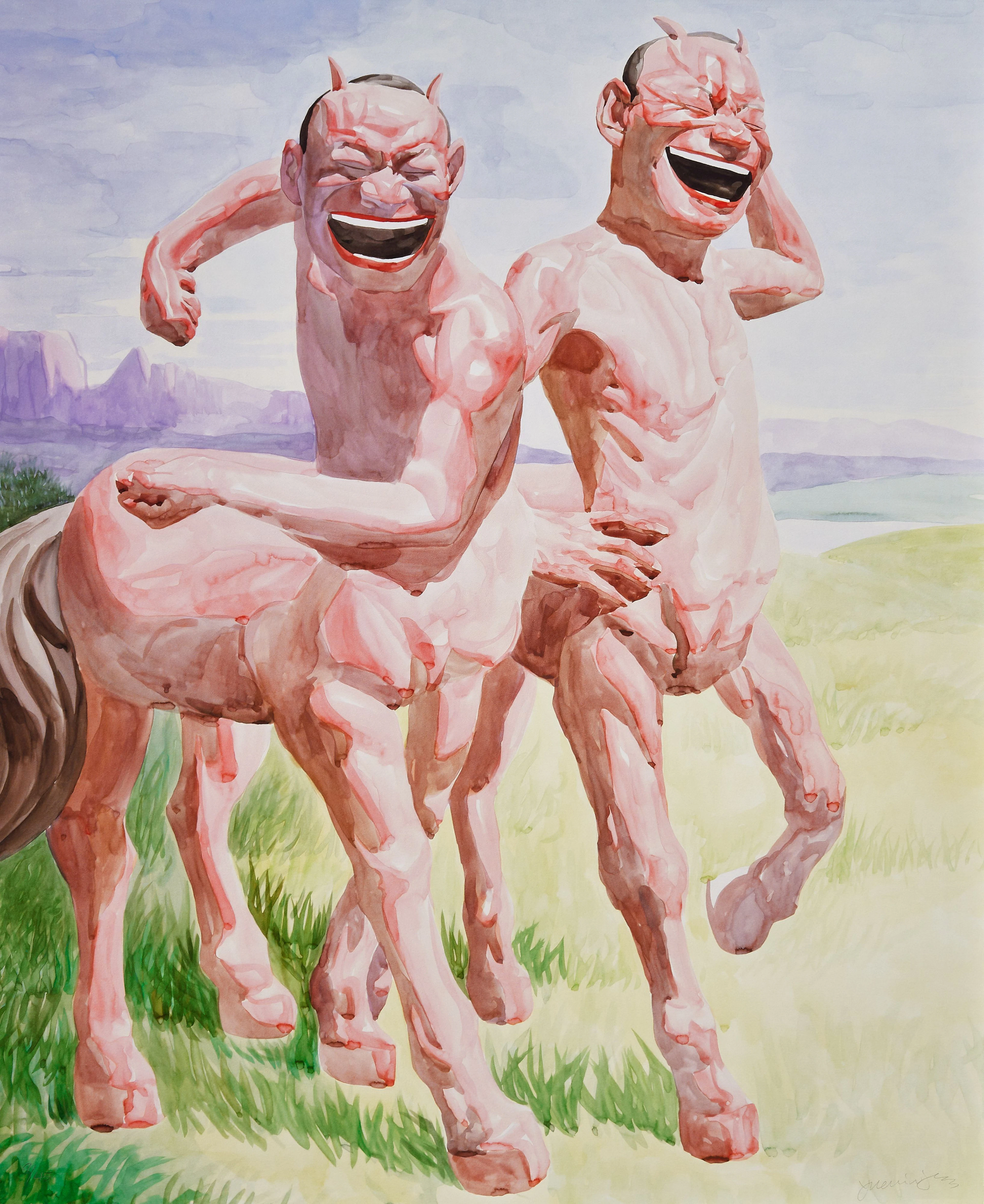 YUE Minjun (Né en 1962) Sans Titre (série Smile-ISM...