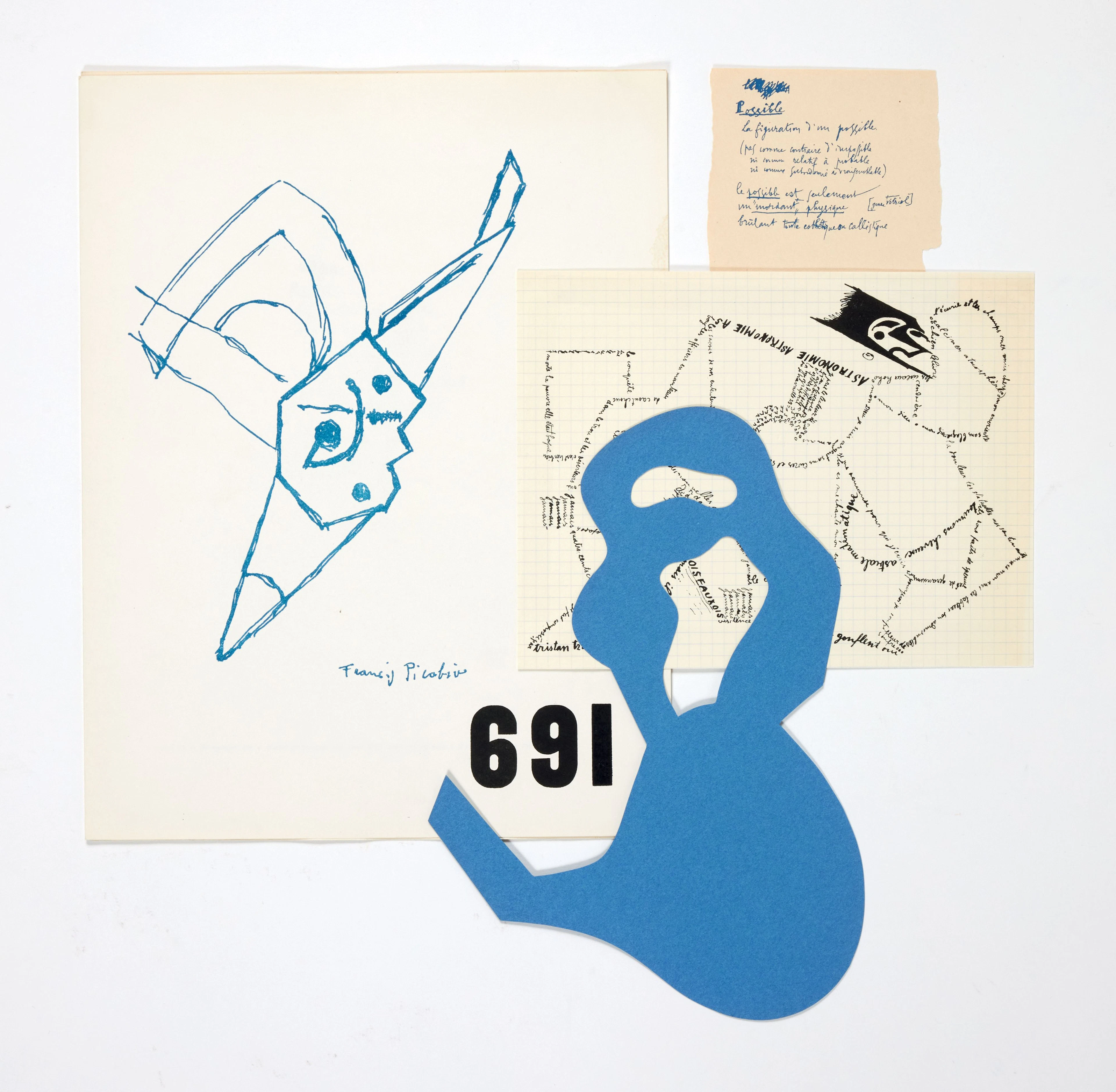 [Francis PICABIA] 691. Alès, PAB, 1959.