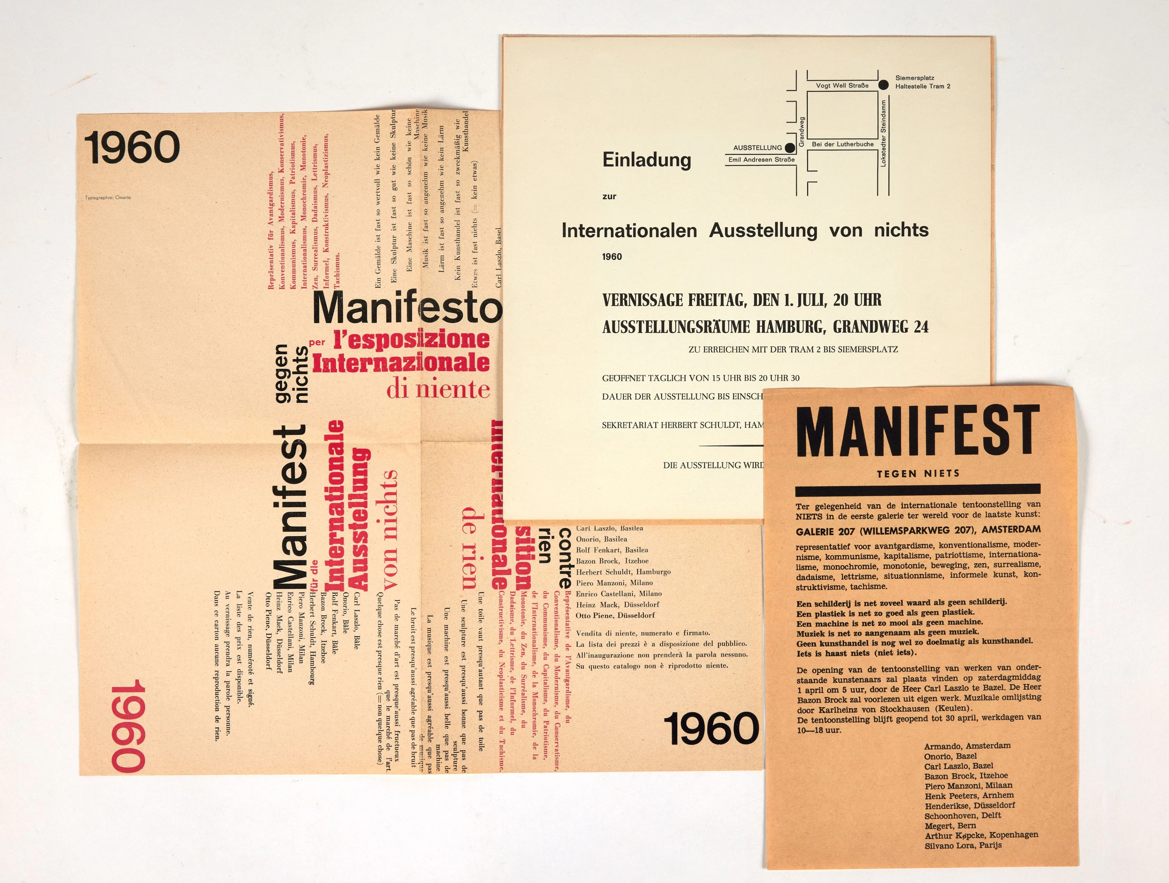 Internationale Ausstellung von nichts. Hamburg, 1960.