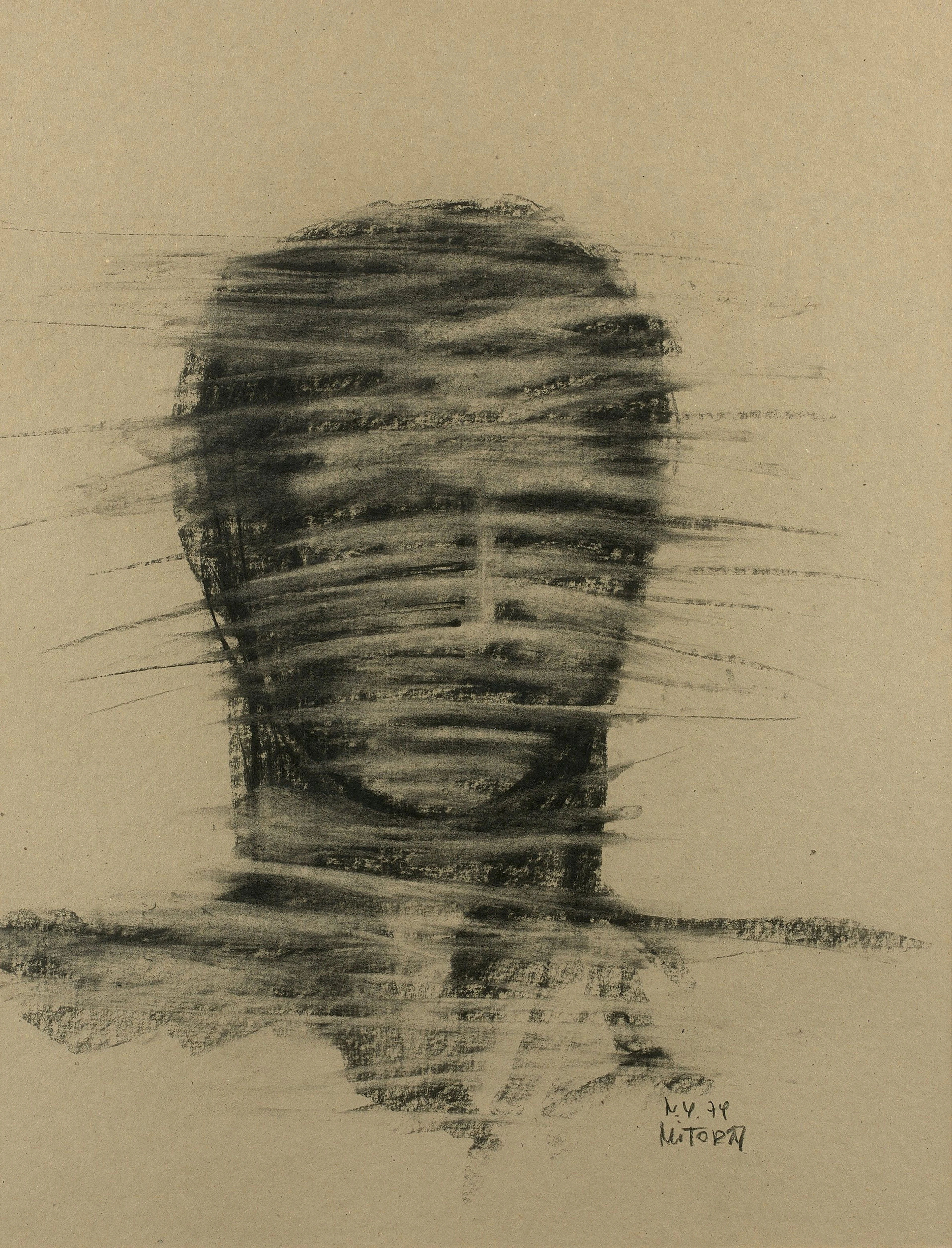 Igor MITORAJ (1944 - 2014) Sans titre - 1979 Fusain sur papier