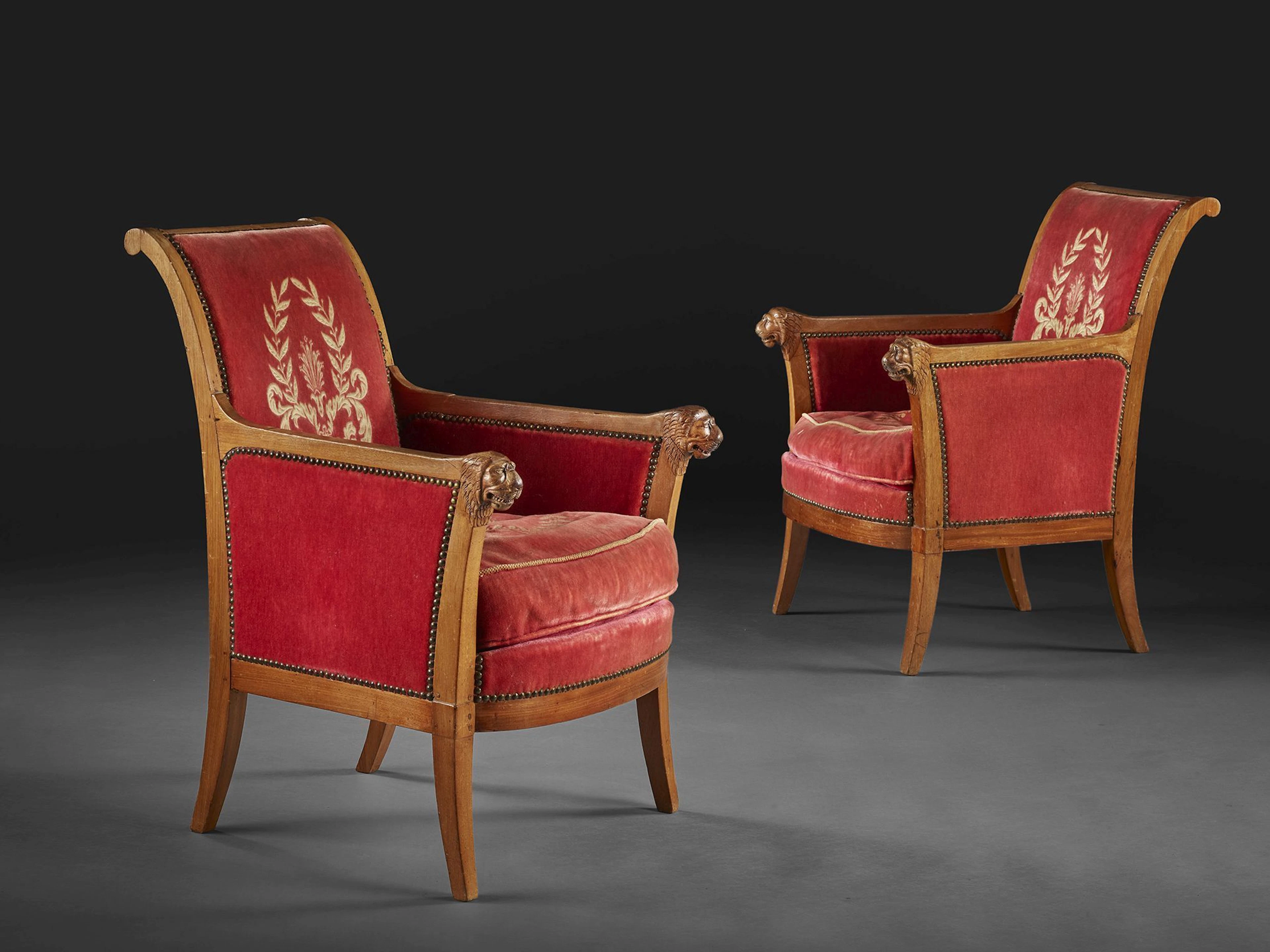 PAIRE DE BERGÈRES D'ÉPOQUE EMPIRE Dans le goût de Georges Jacob