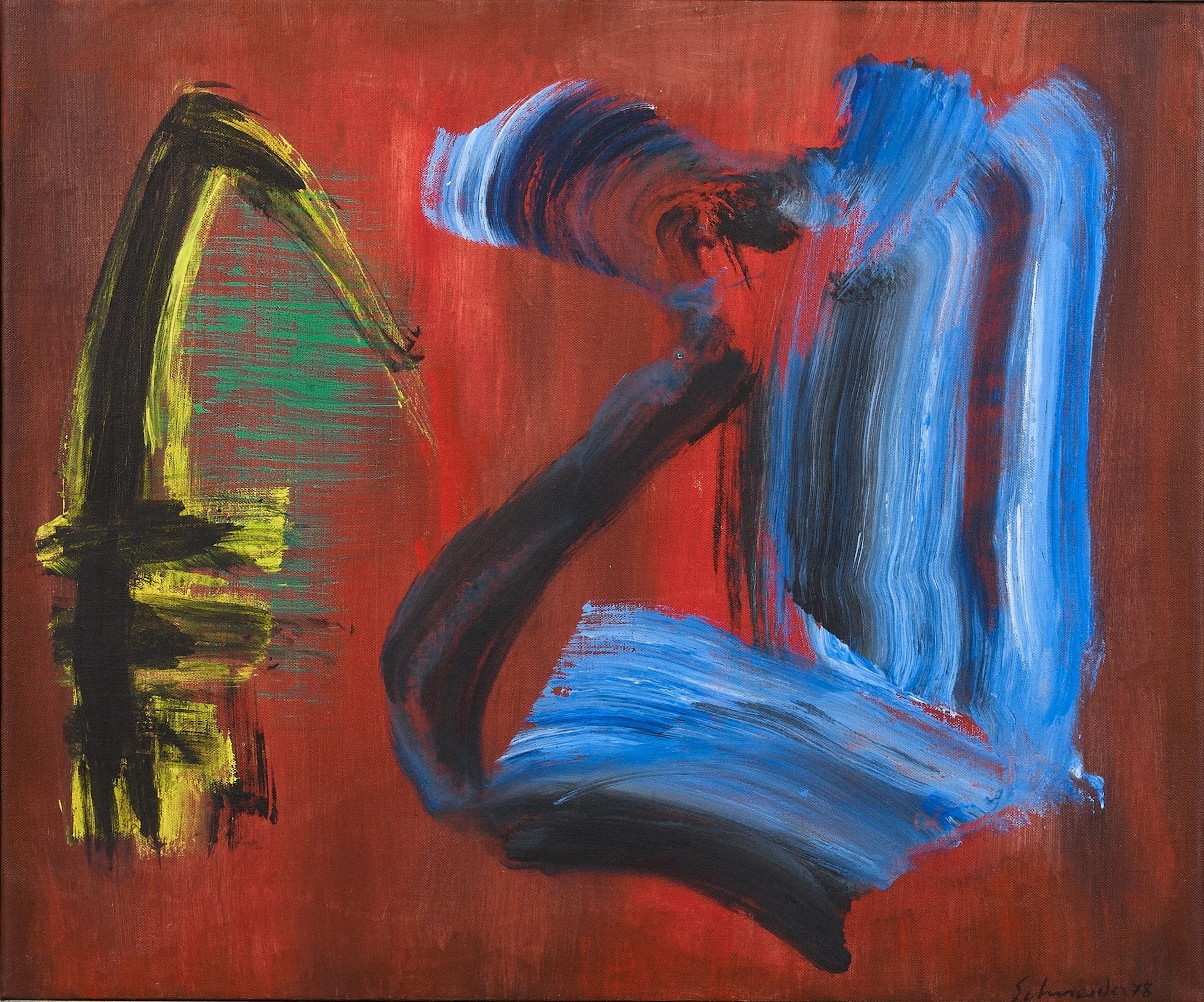 Gérard SCHNEIDER (1896 - 1986) Opus 54 M - 1978 Acrylique sur toile