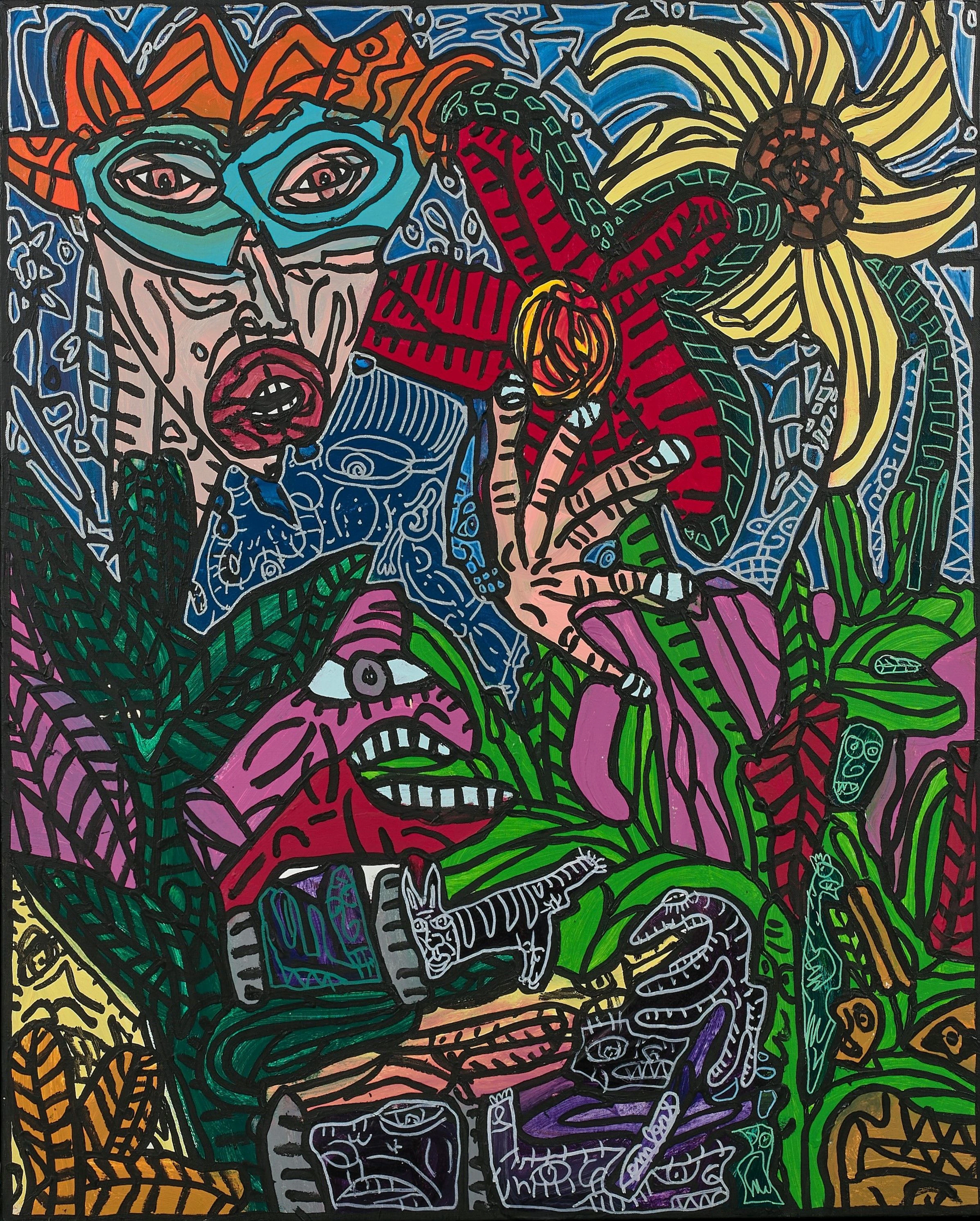 Robert COMBAS (Né en 1957) Petit opus - 1990 Acrylique sur toile