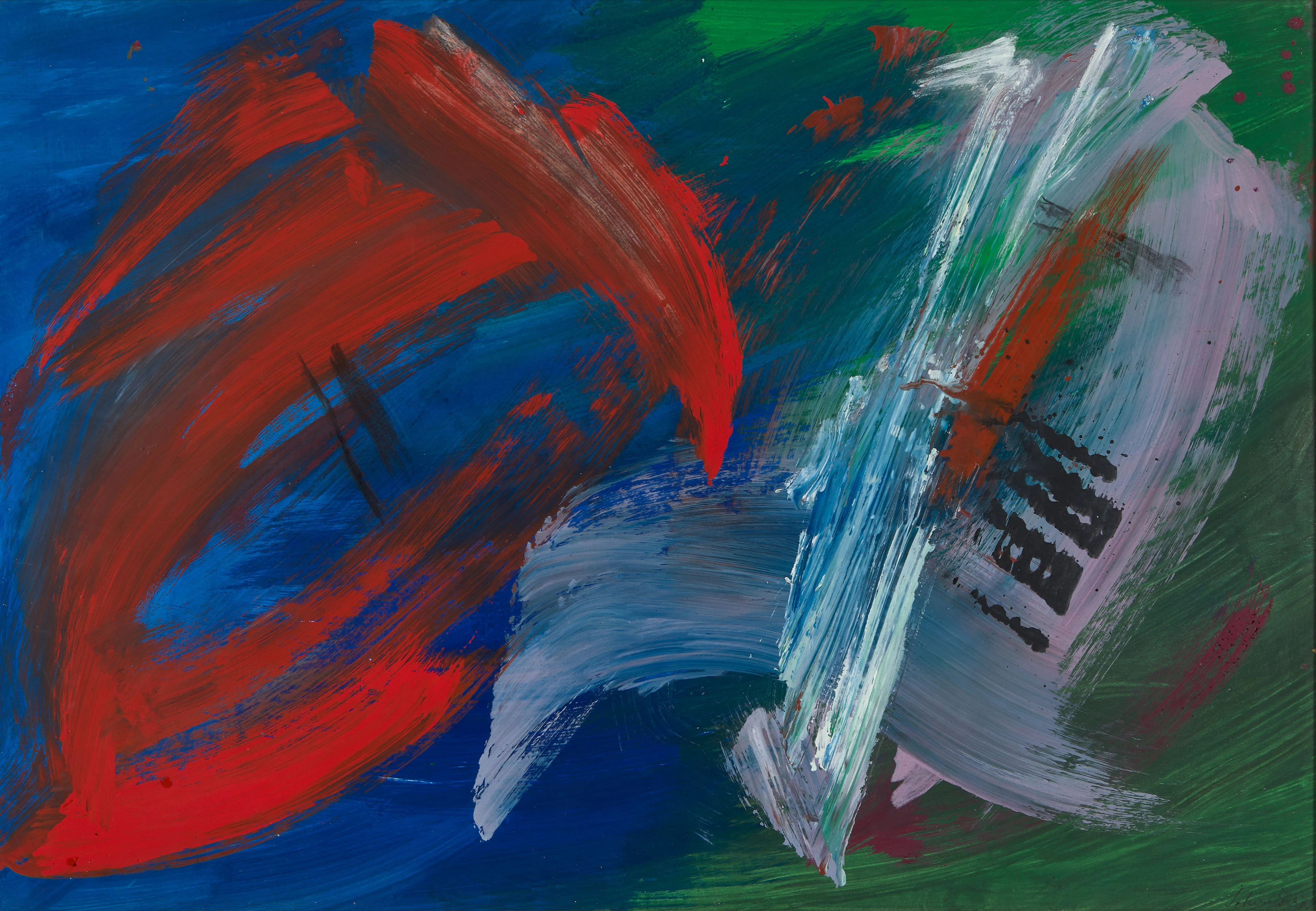 Gérard SCHNEIDER (1896 - 1986) Sans titre - 1979 Acrylique sur papier