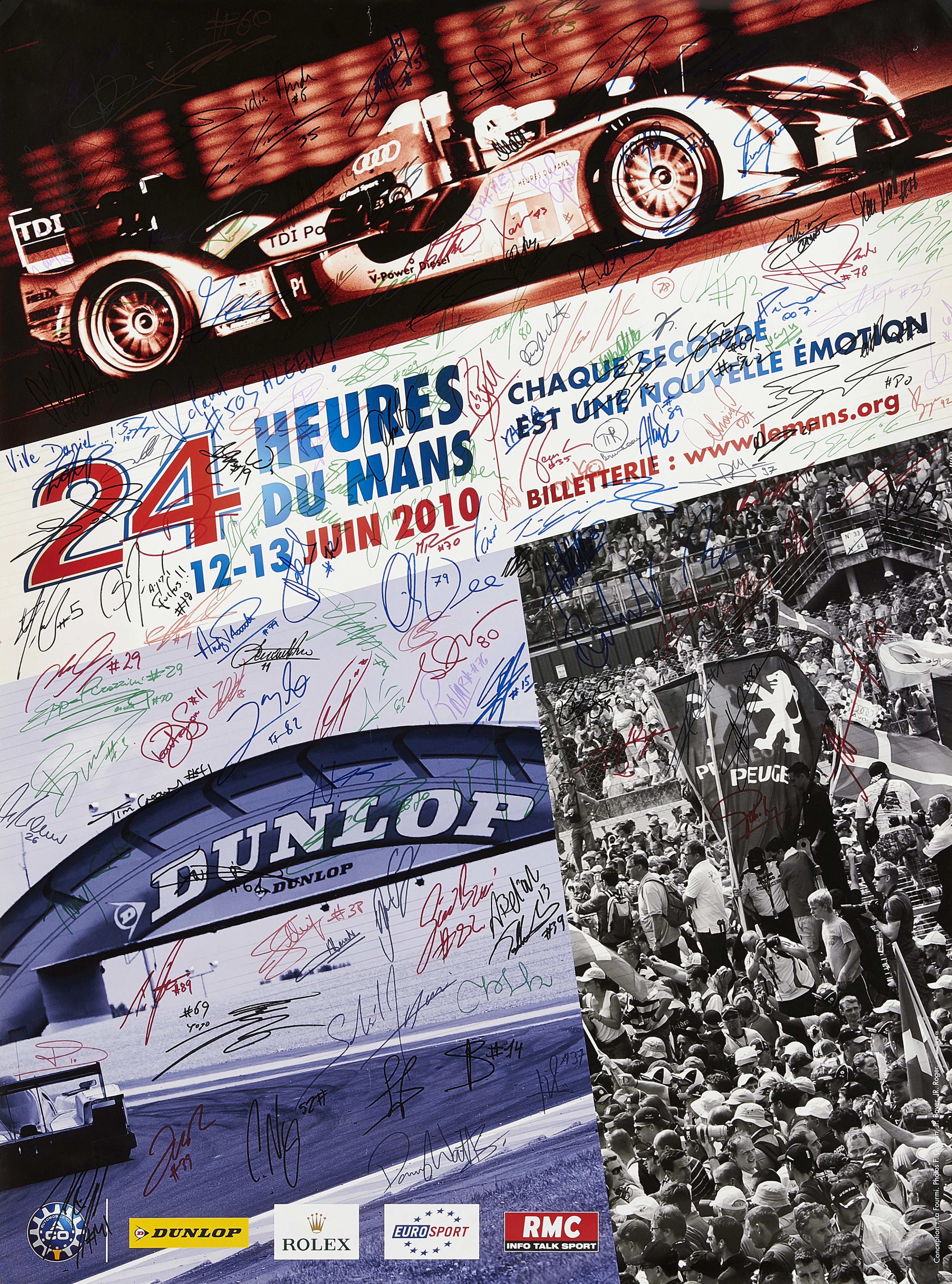 24 Heures du Mans 2010 Affiche officielle signée par...