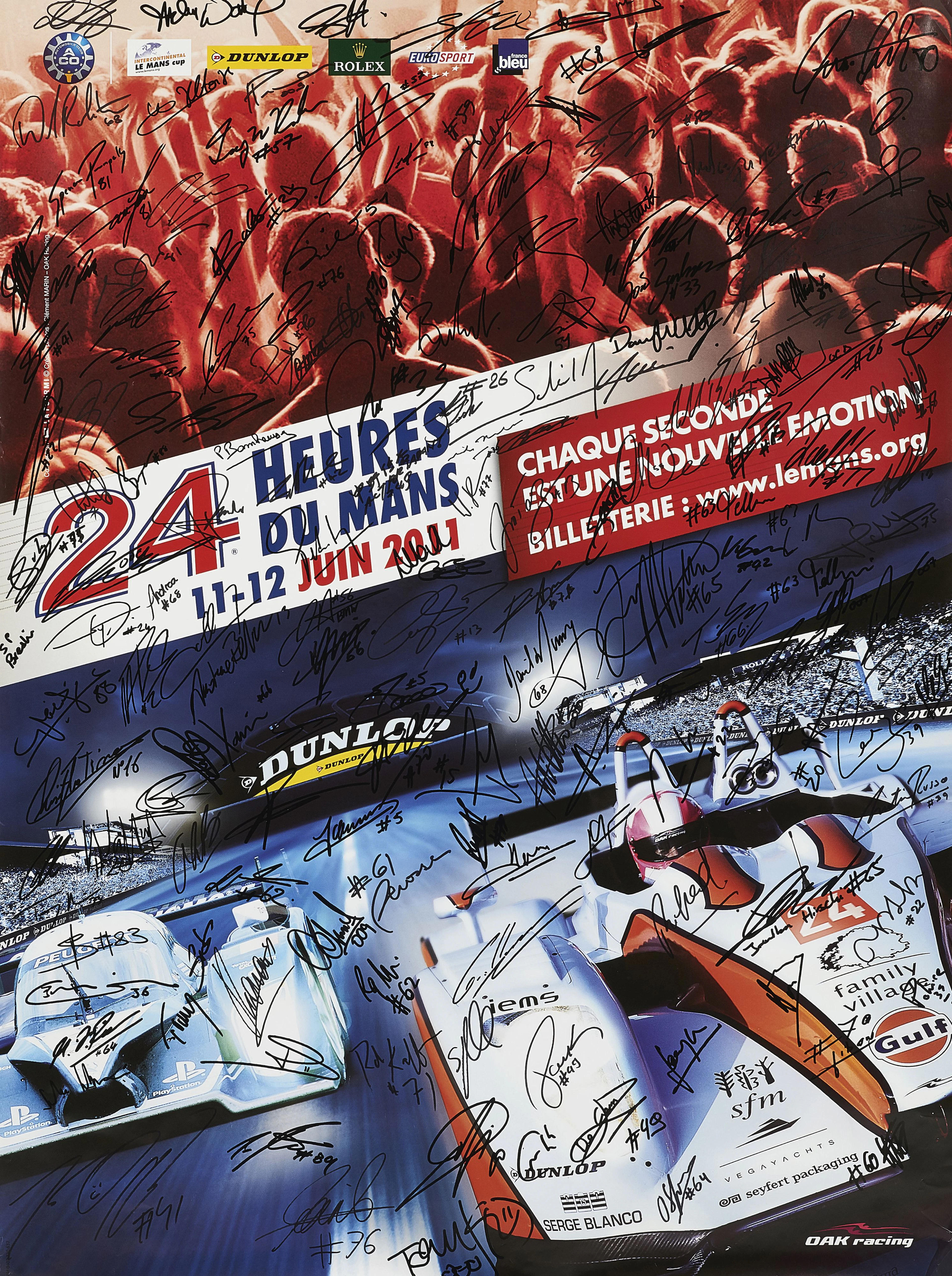 24 Heures du Mans 2011 Affiche officielle signée par...