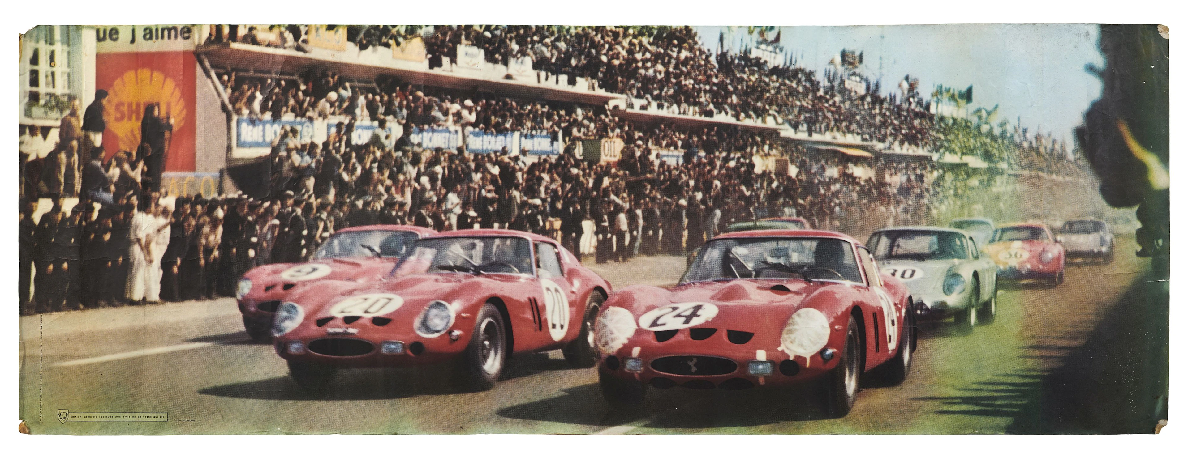 Départ des 24 Heures du Mans 1963 Rare affiche éditée par...