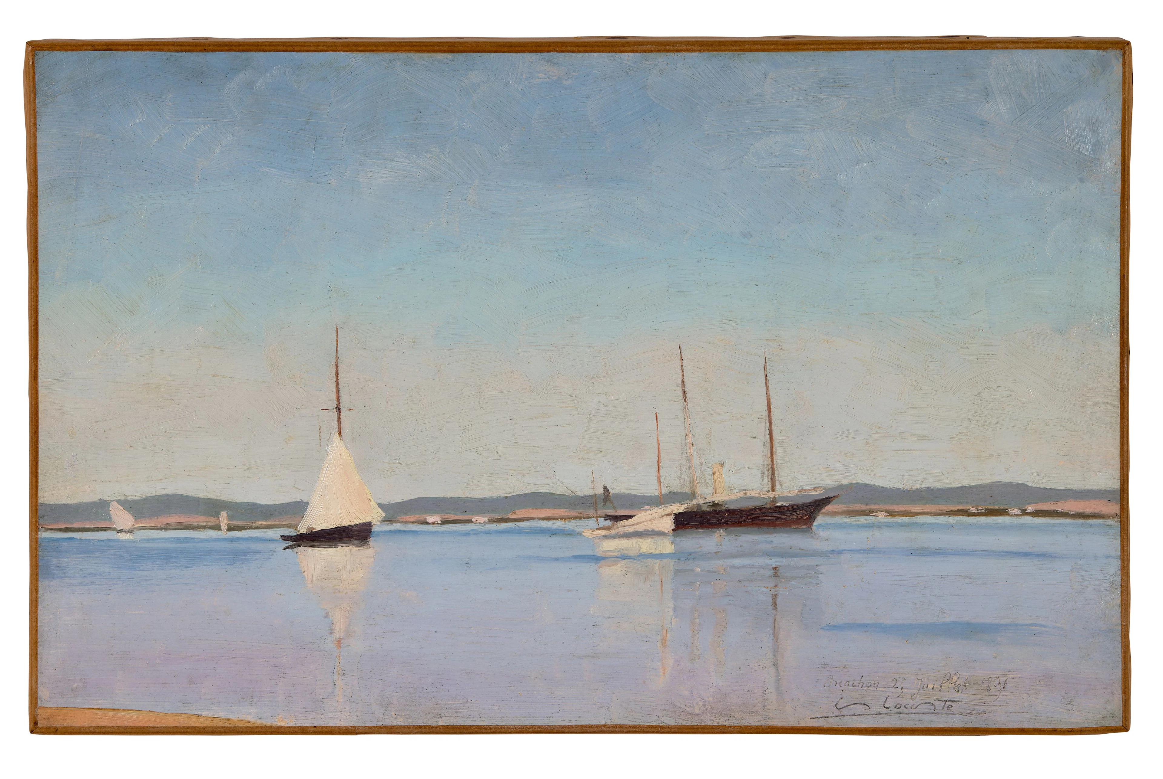 Charles LACOSTE 1870 - 1959 Voiliers à Arcachon - 1891...