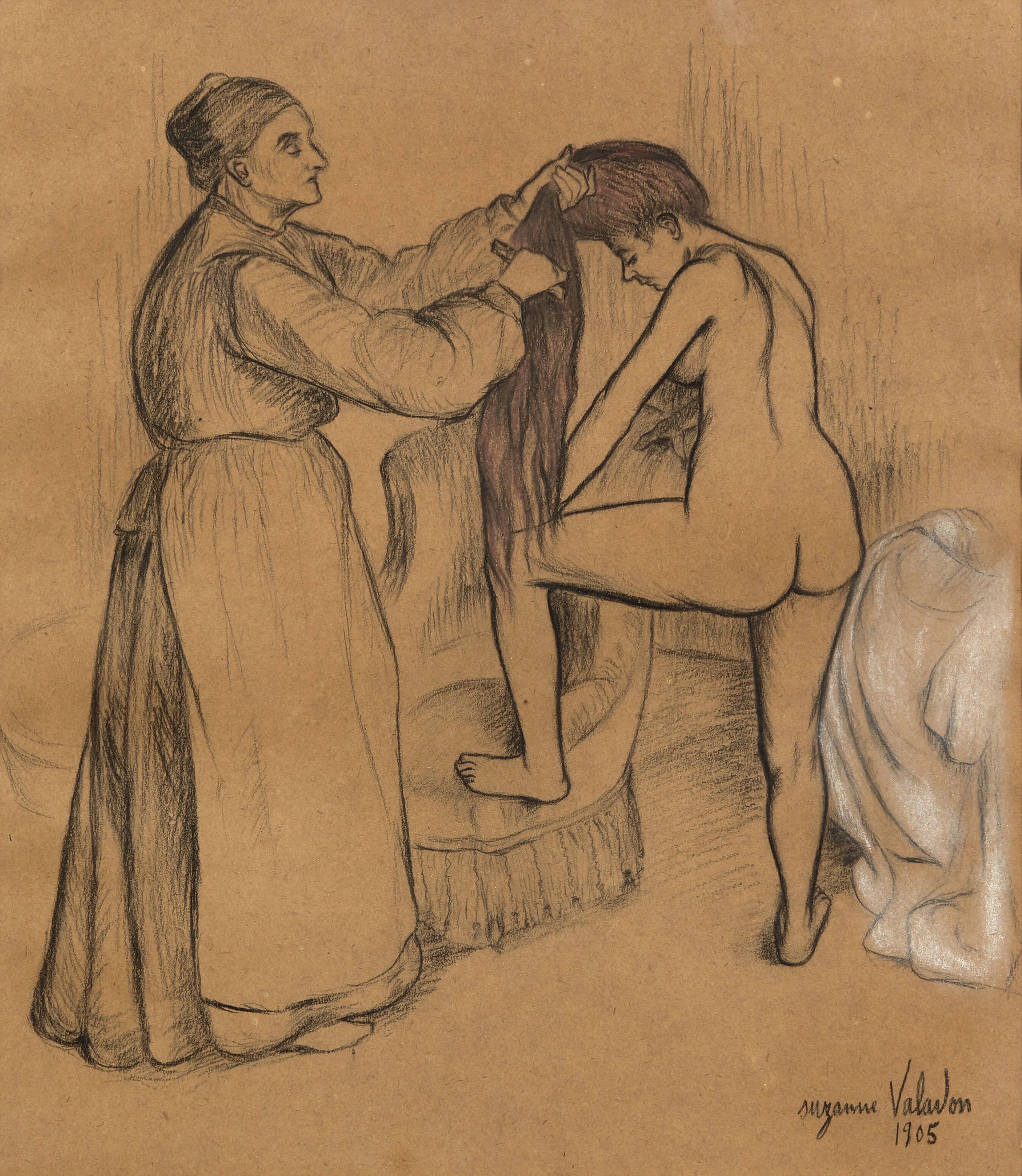 Suzanne VALADON 1865-1938 La coiffure - La toilette - 1905 Crayon noir