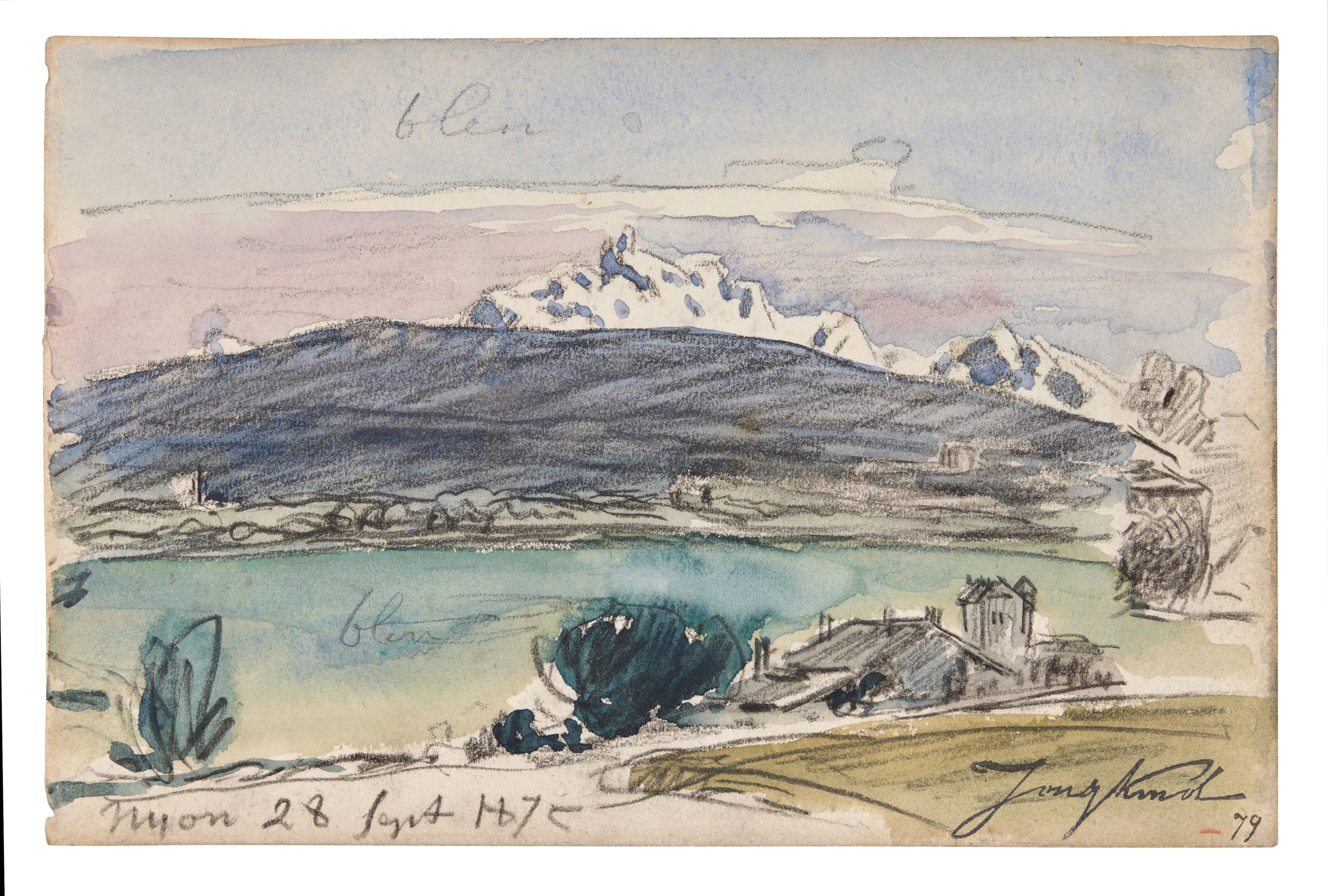 Johan Barthold JONGKIND 1819 - 1891 Paysage de Nyon...