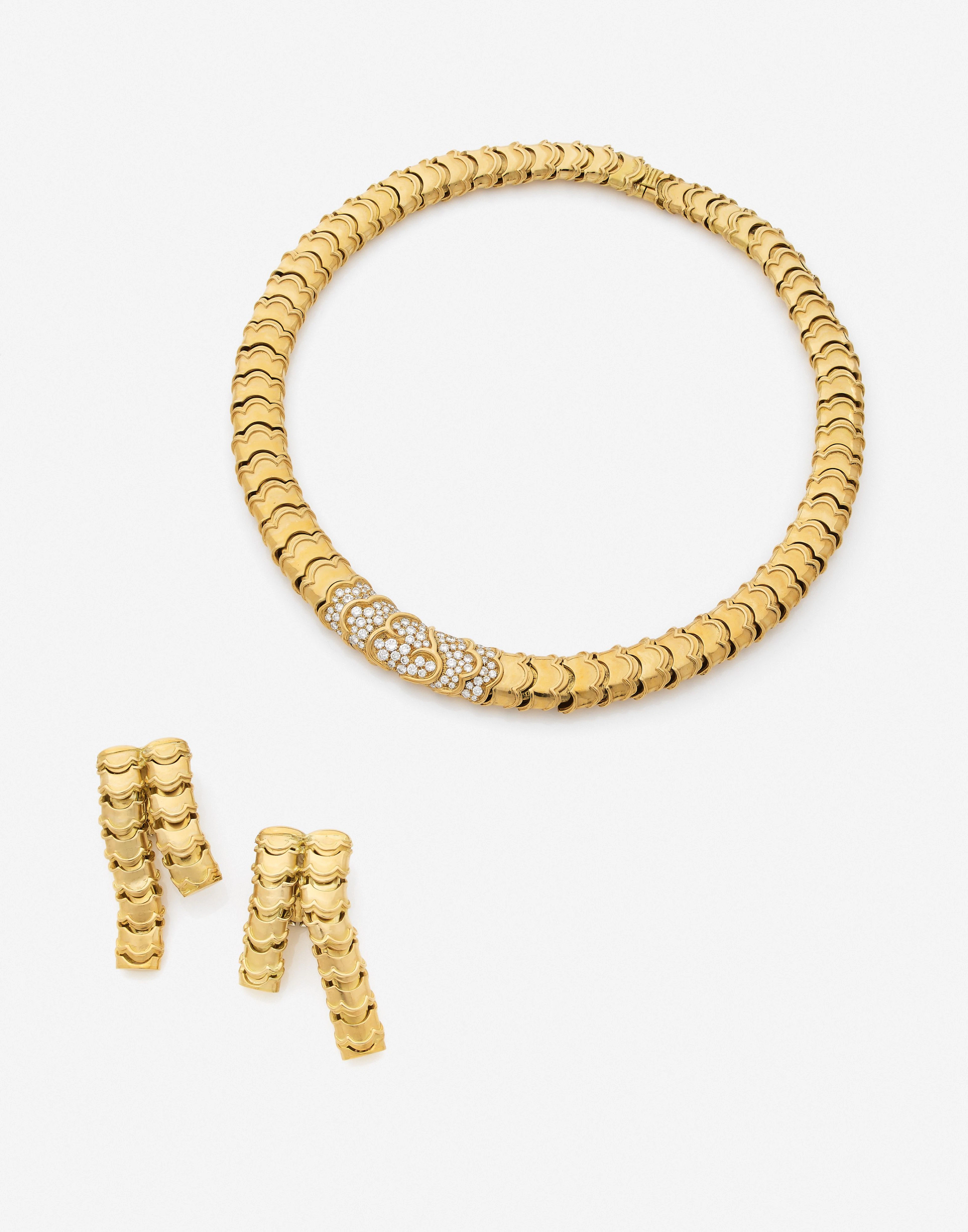 MARINA B. Collier "Onda" et paire de pendants d'oreilles