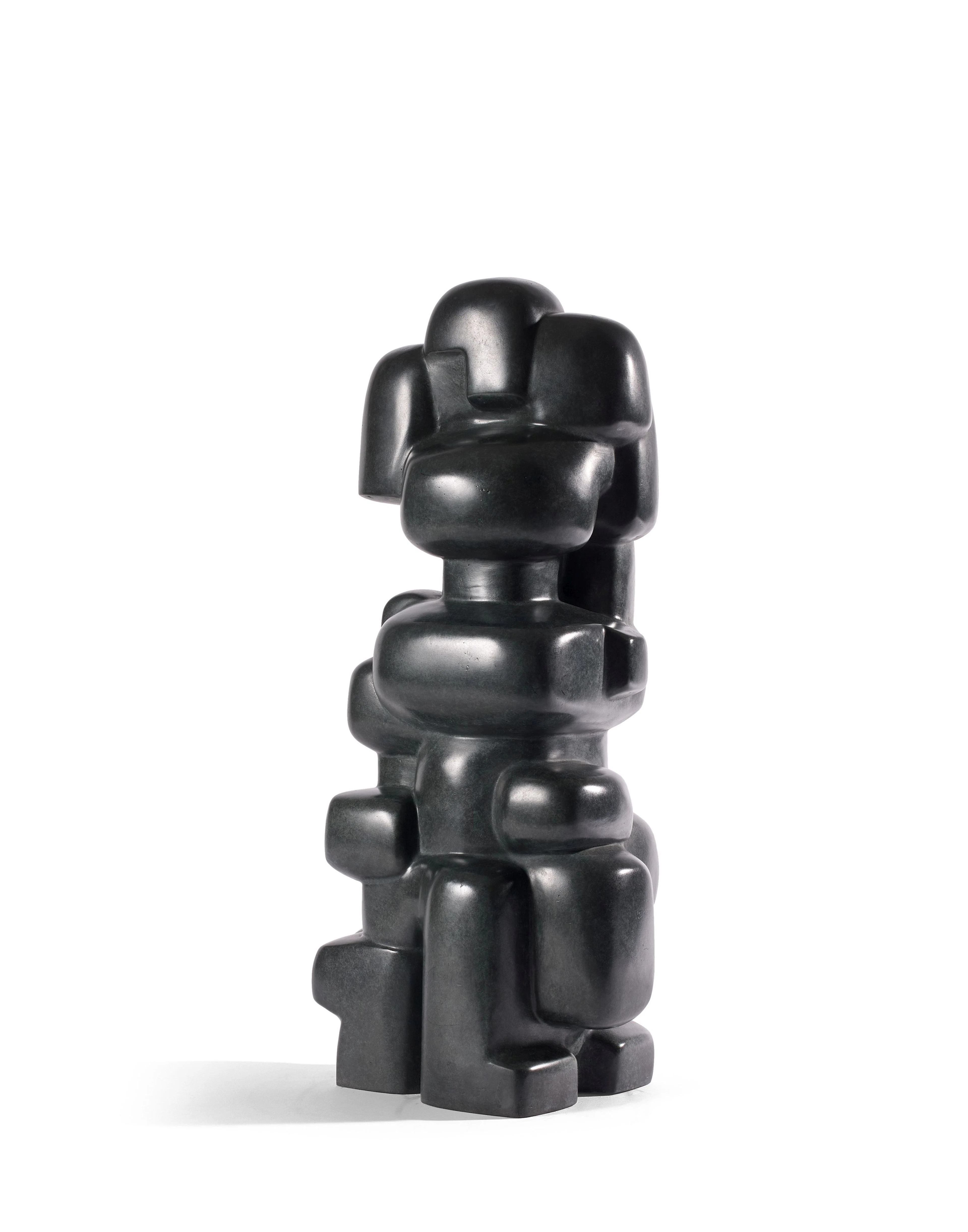 François STAHLY (1911 - 2006) Petit Neptune - 1966 Bronze à patine noire
