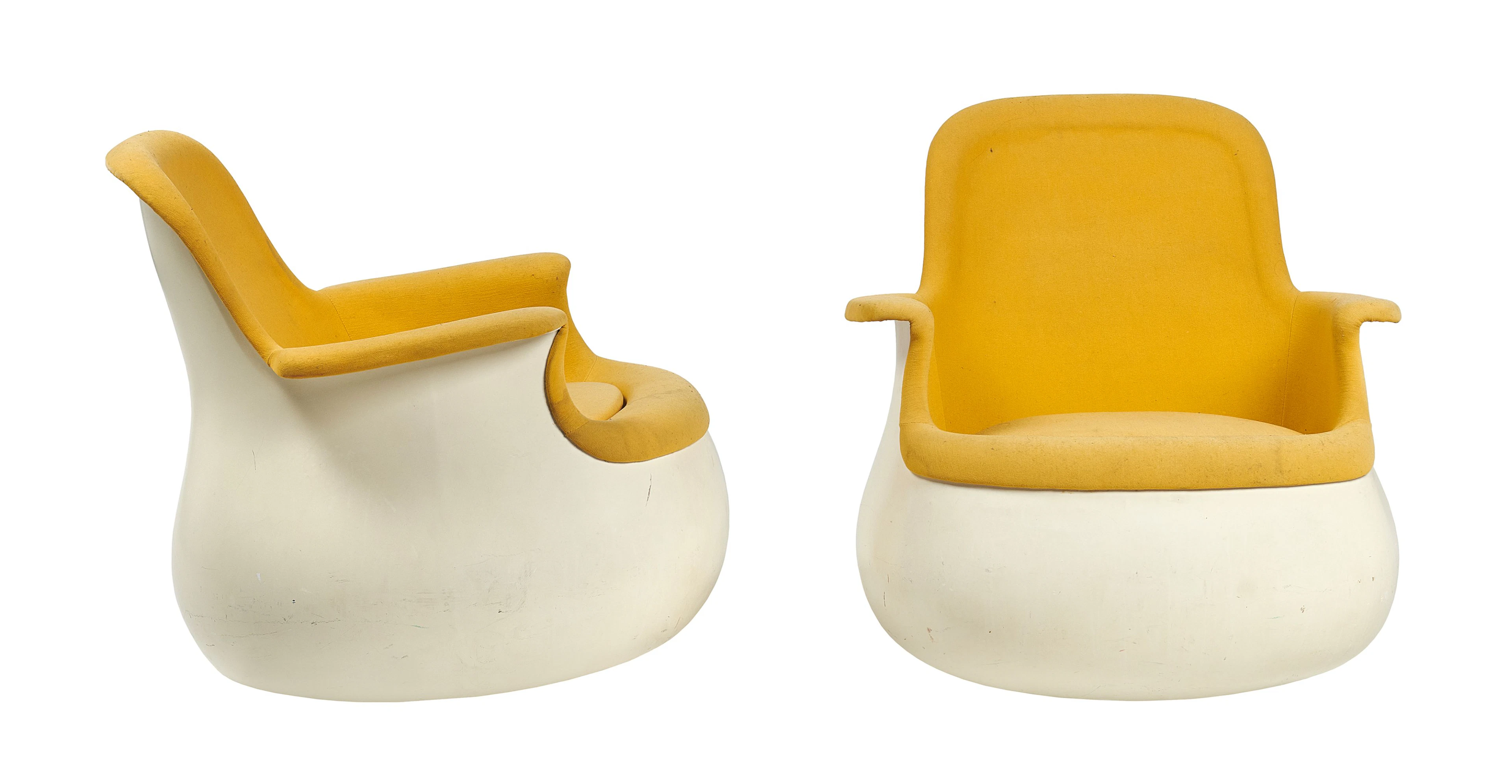 Marc HELD (Né en 1932) Paire de fauteuils "Culbuto"- modèle créé circa 1967