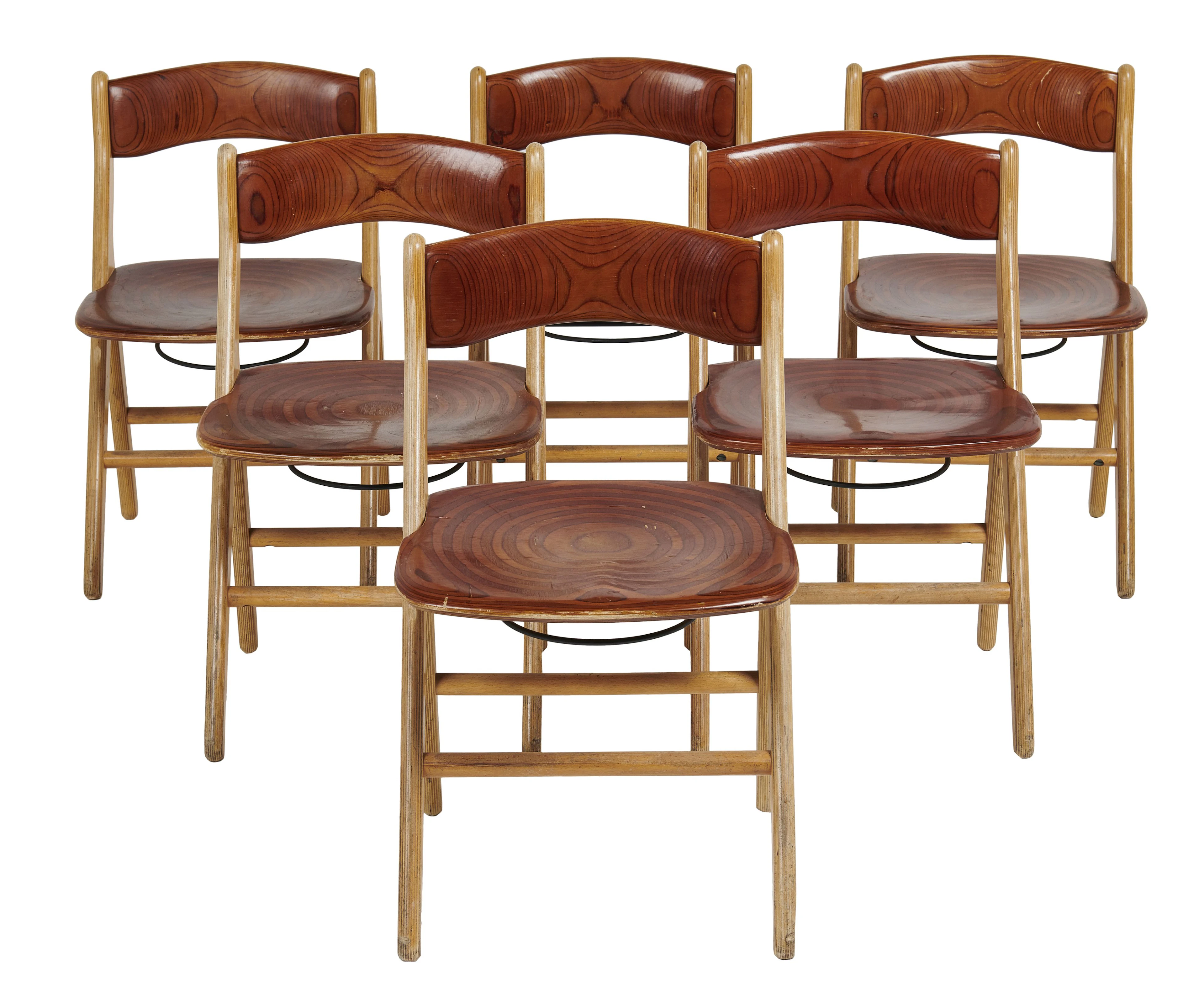 Marc HELD (Né en 1932) Suite de six chaises pour IBM - 1983