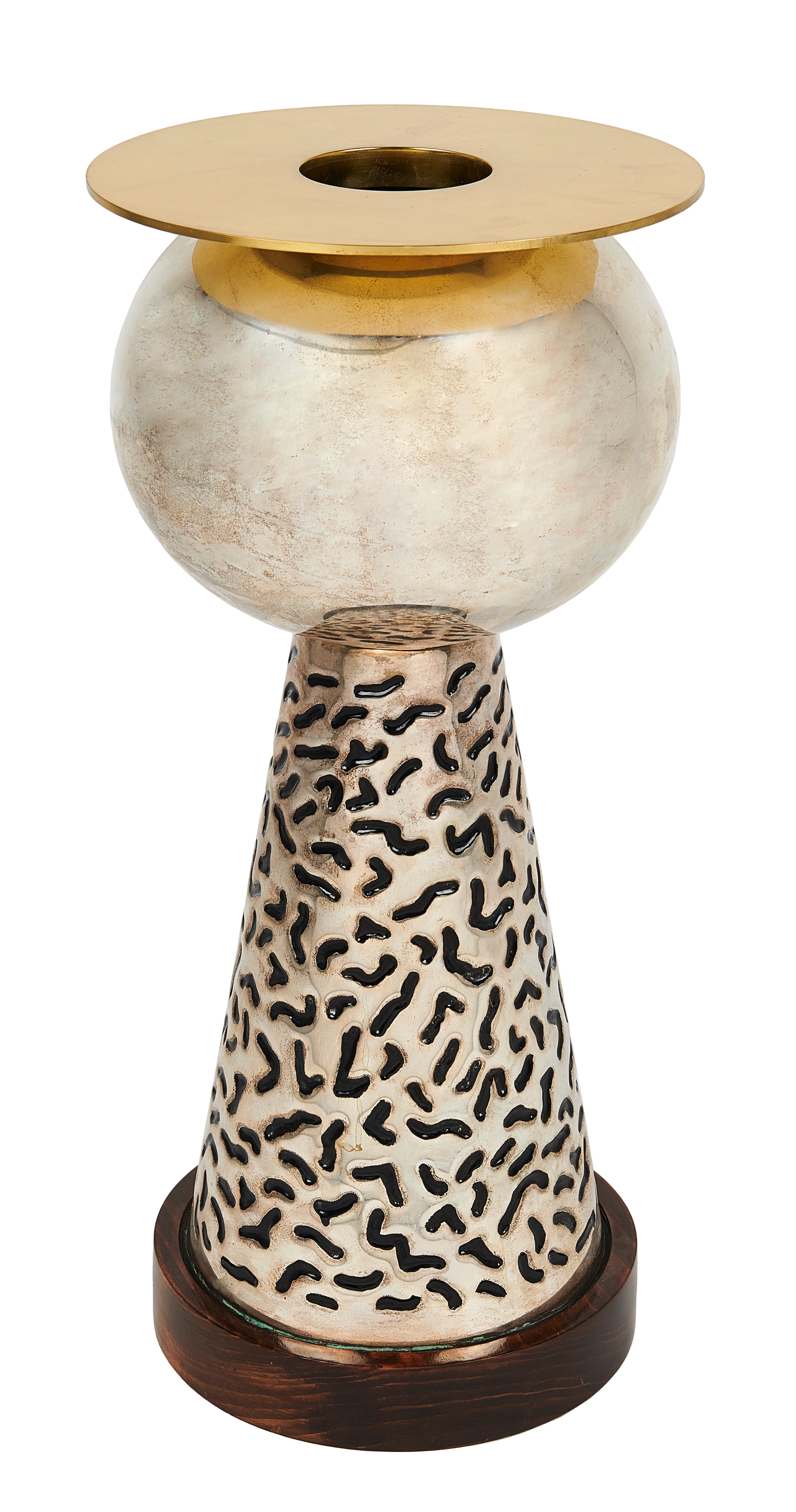 Ettore SOTTSASS (1917-2007) Vase "German Silver" de la série Bharata - 1988