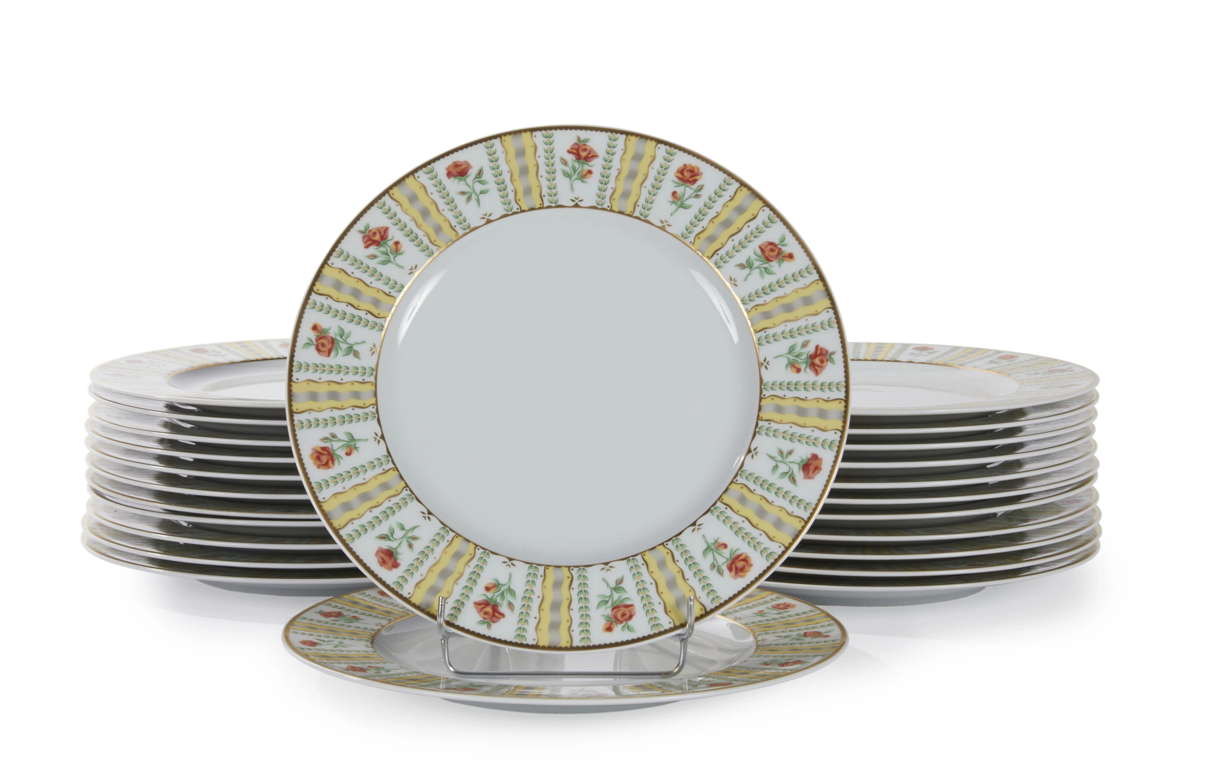 Suite de vingt-quatre assiettes plates Mazarin