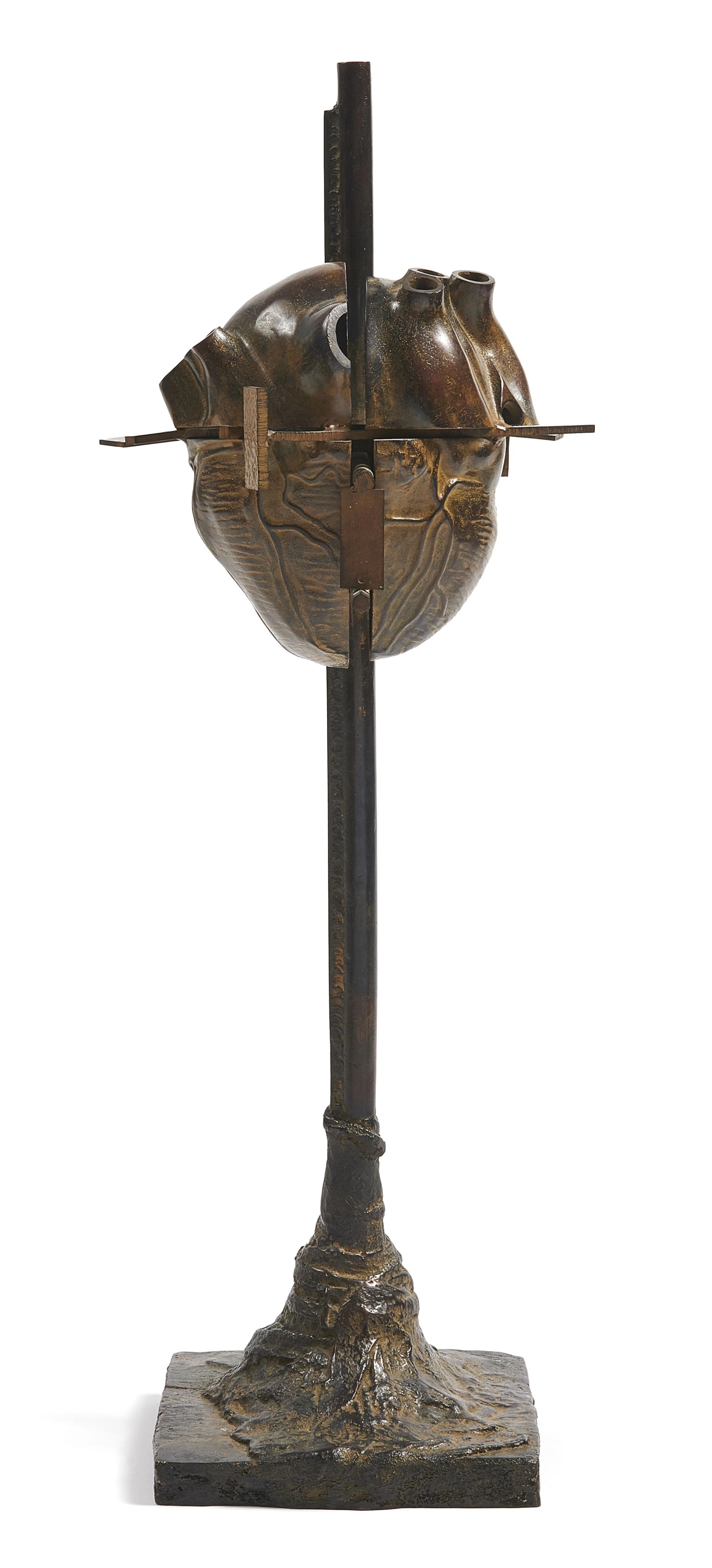 CÉSAR (1921 - 1998) Le Coeur éclaté - 1986 Bronze à patine brune