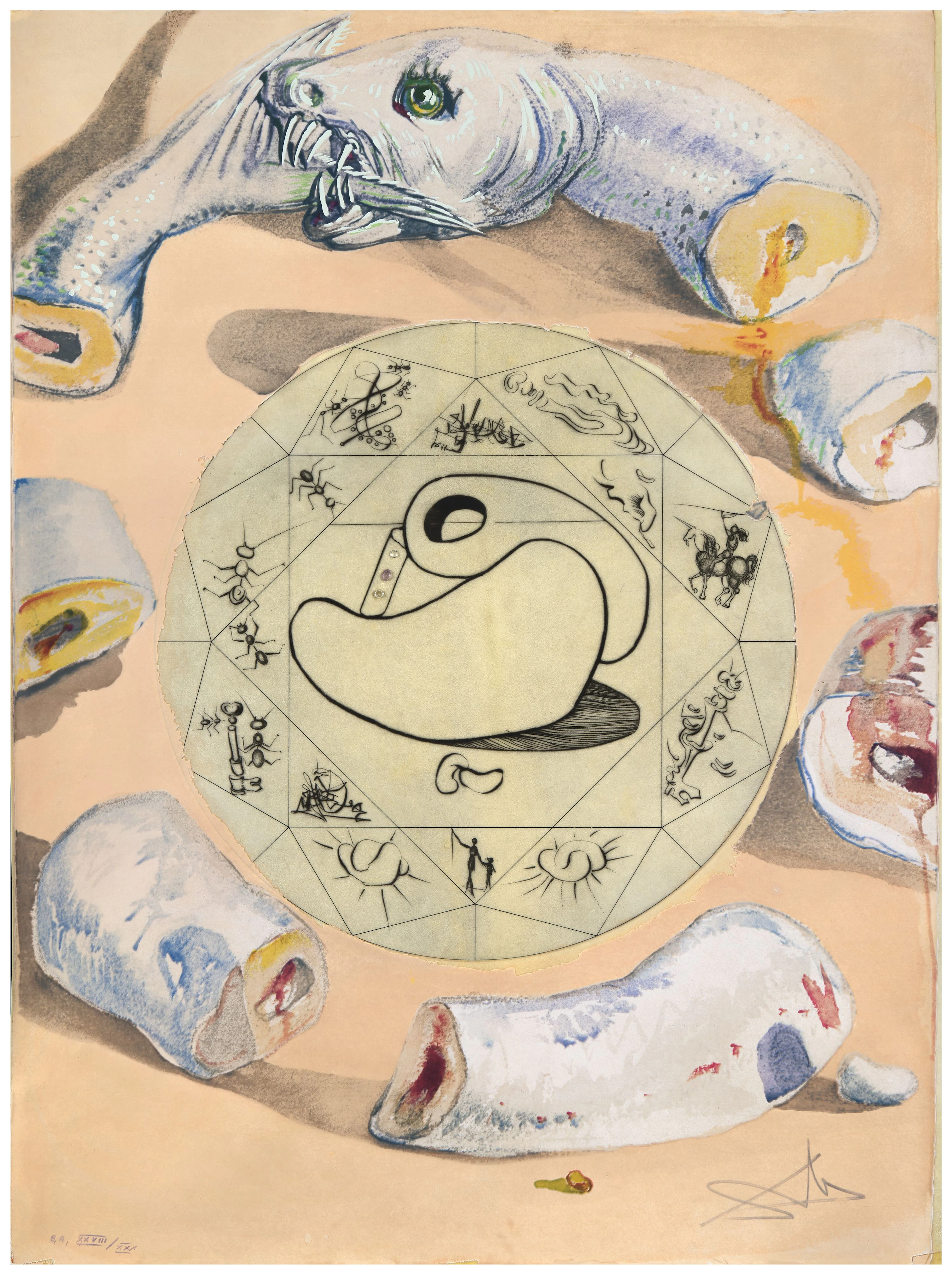Salvador DALI (1904 - 1989) L'Ouroboros - 1976 Planche 9...