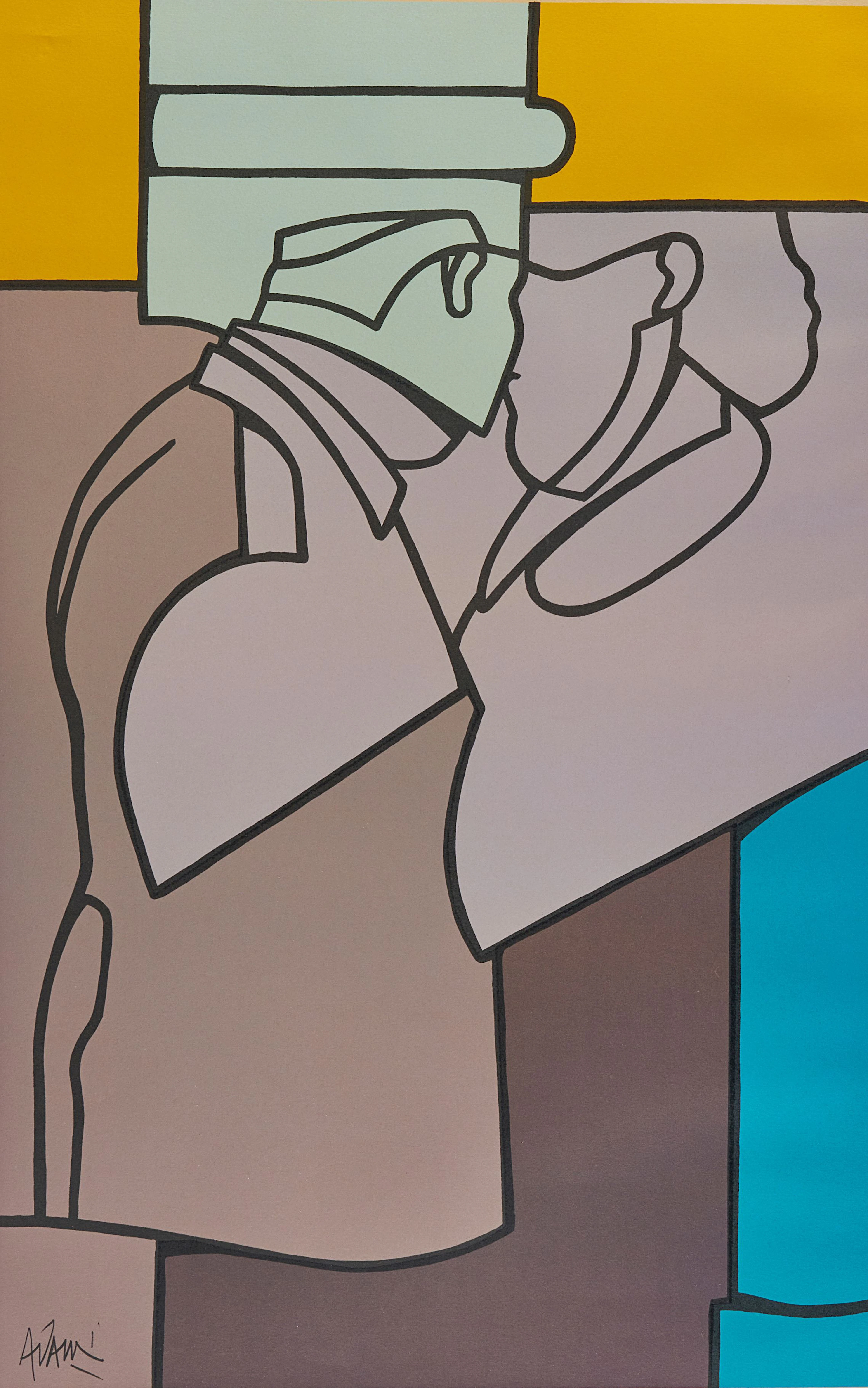 Valerio ADAMI (Né en 1935) Couple - circa 1980 Lithographie en couleurs