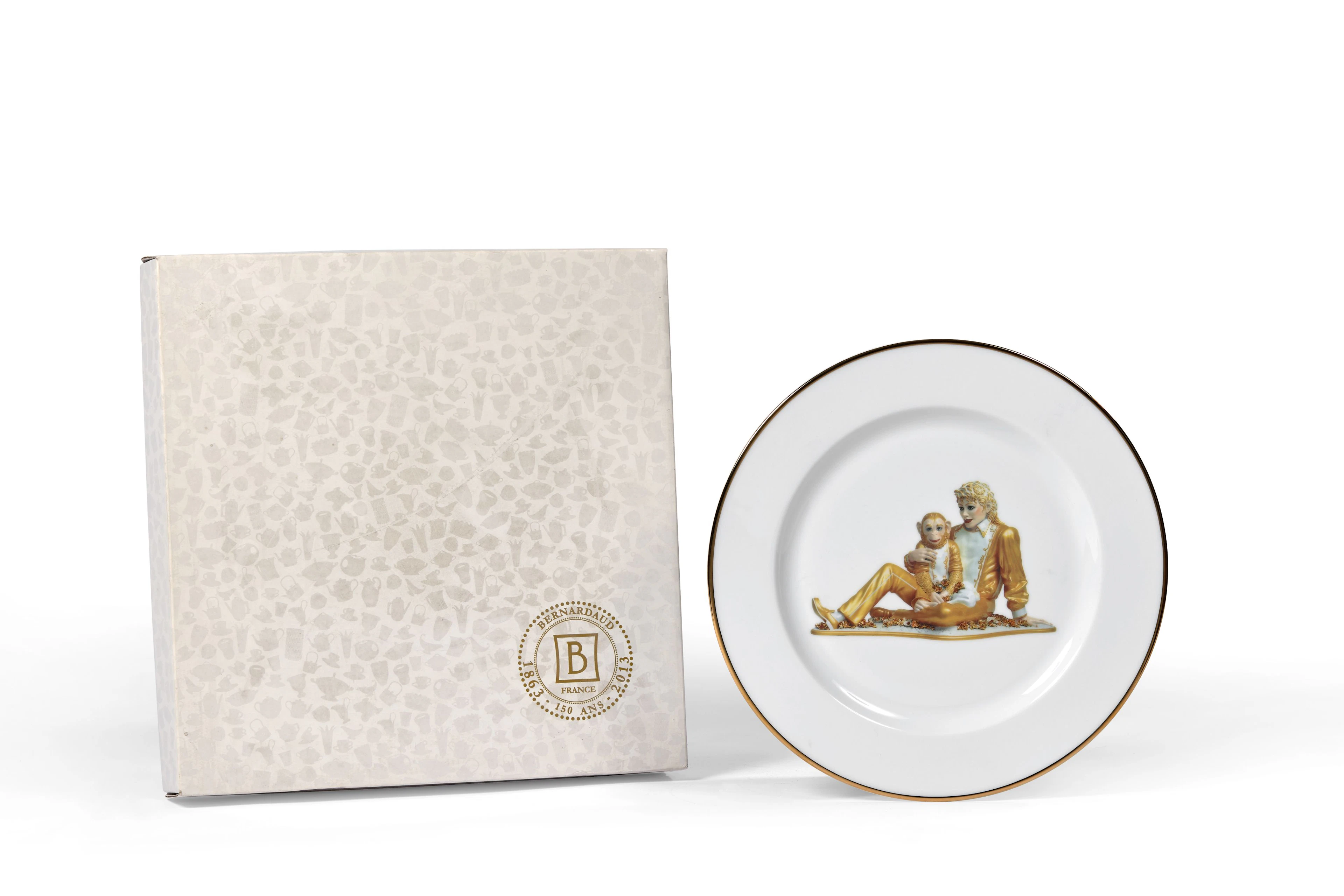 Jeff KOONS x BERNARDAUD Michael Jackson & Bubbles - 2014 Porcelaine sérigraphiée