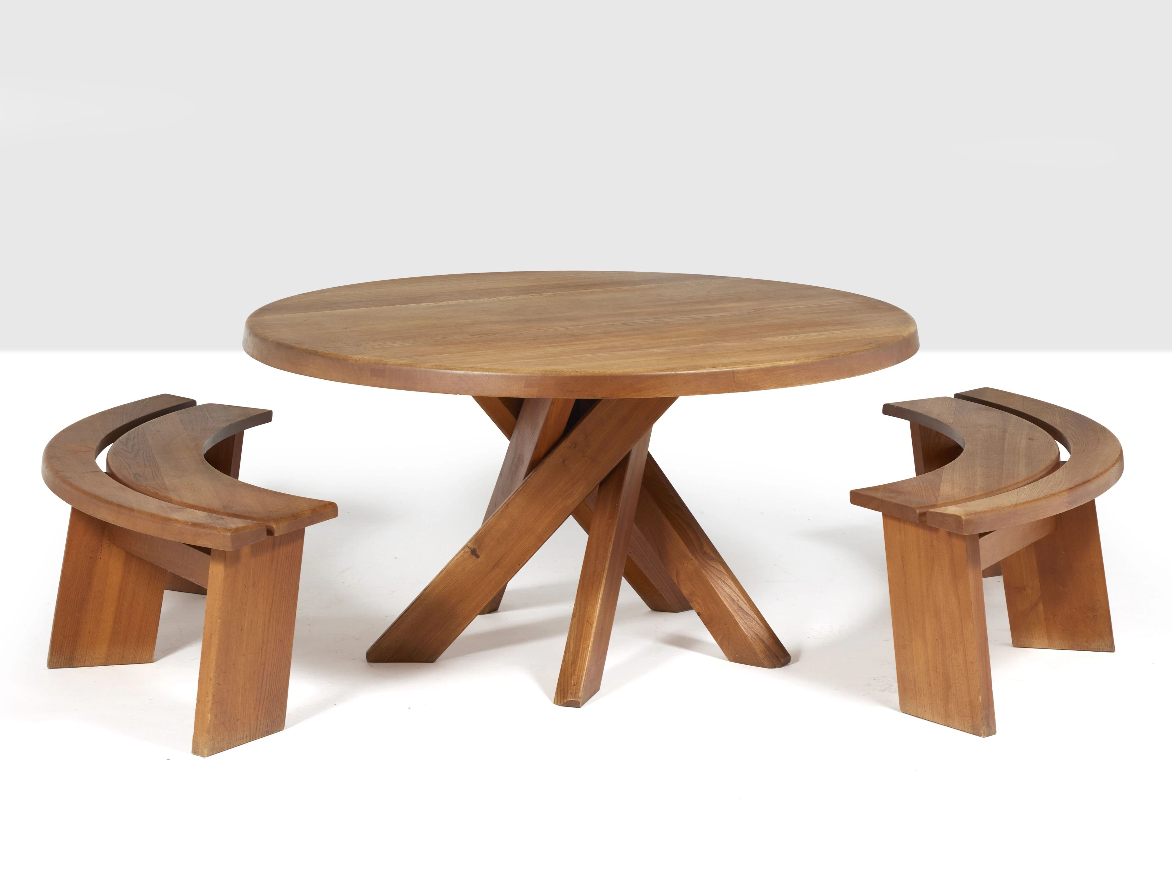Pierre CHAPO 1927-1986 Table modèle "SFAX T21 D" et paire...