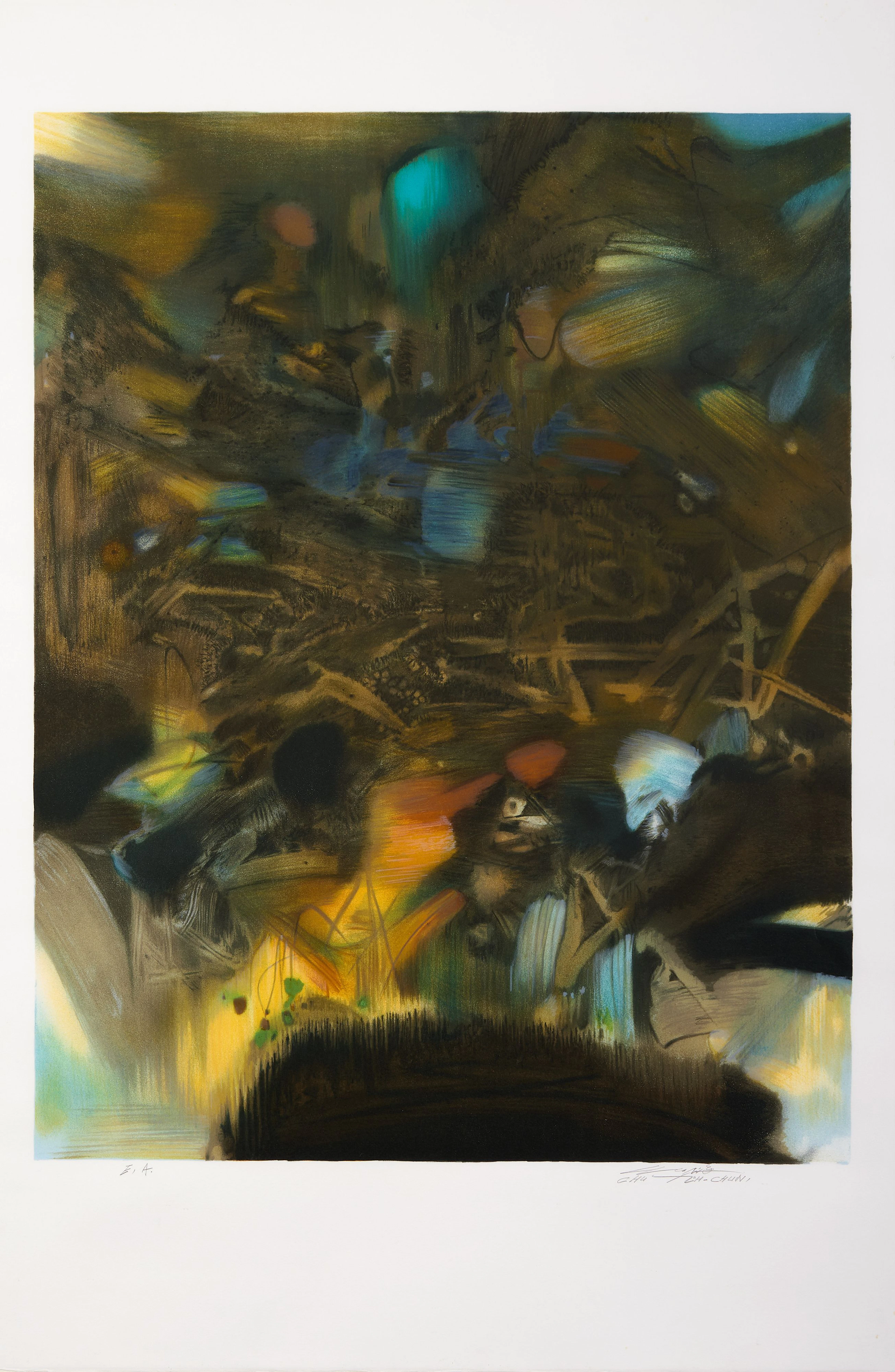 CHU Teh-Chun (1920 - 2014) Au commencement - 2006 Lithographie en couleurs