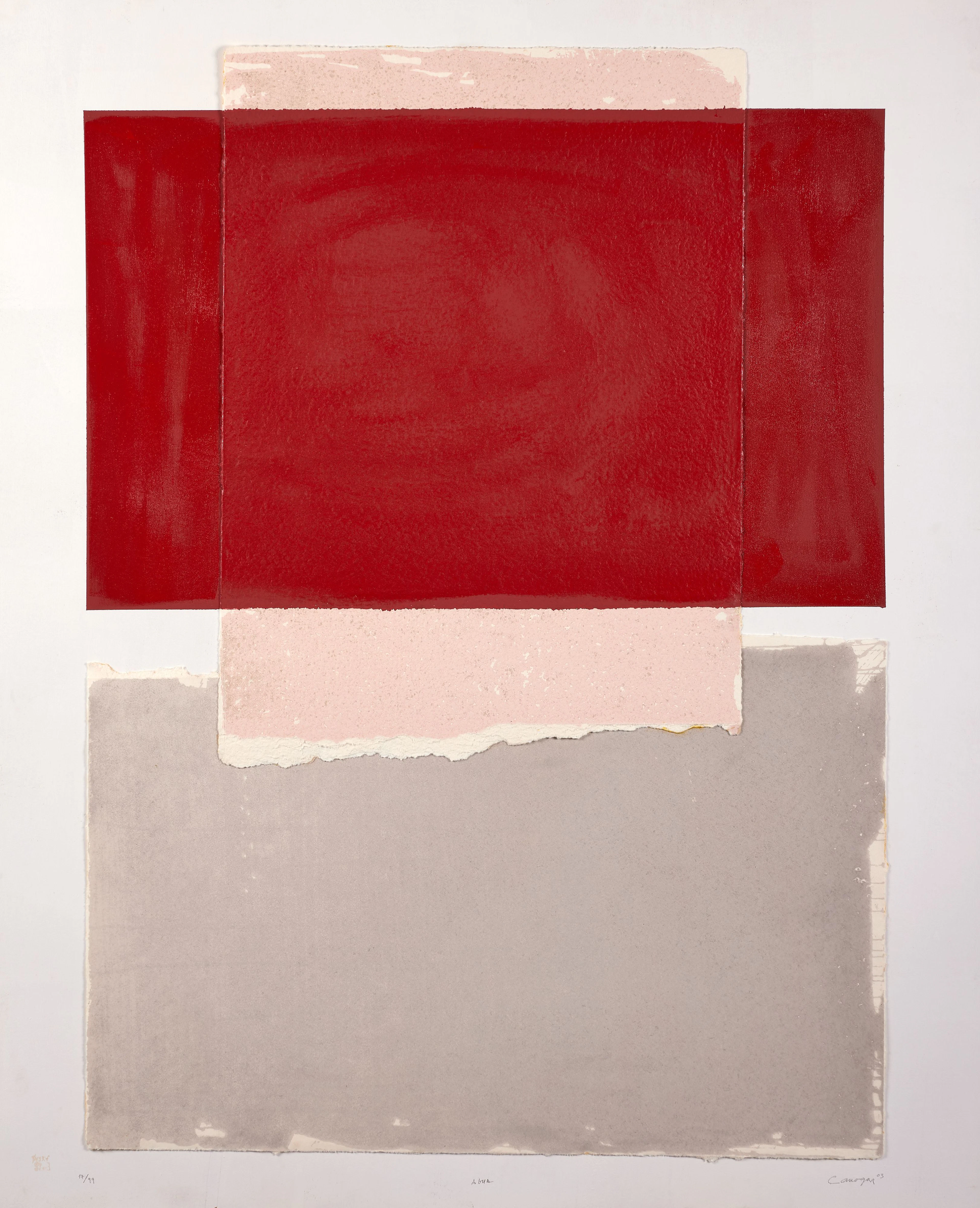 Rafael CANOGAR (Né en 1935) Fuego - 2003 Sérigraphie et collage sur contreplaqué