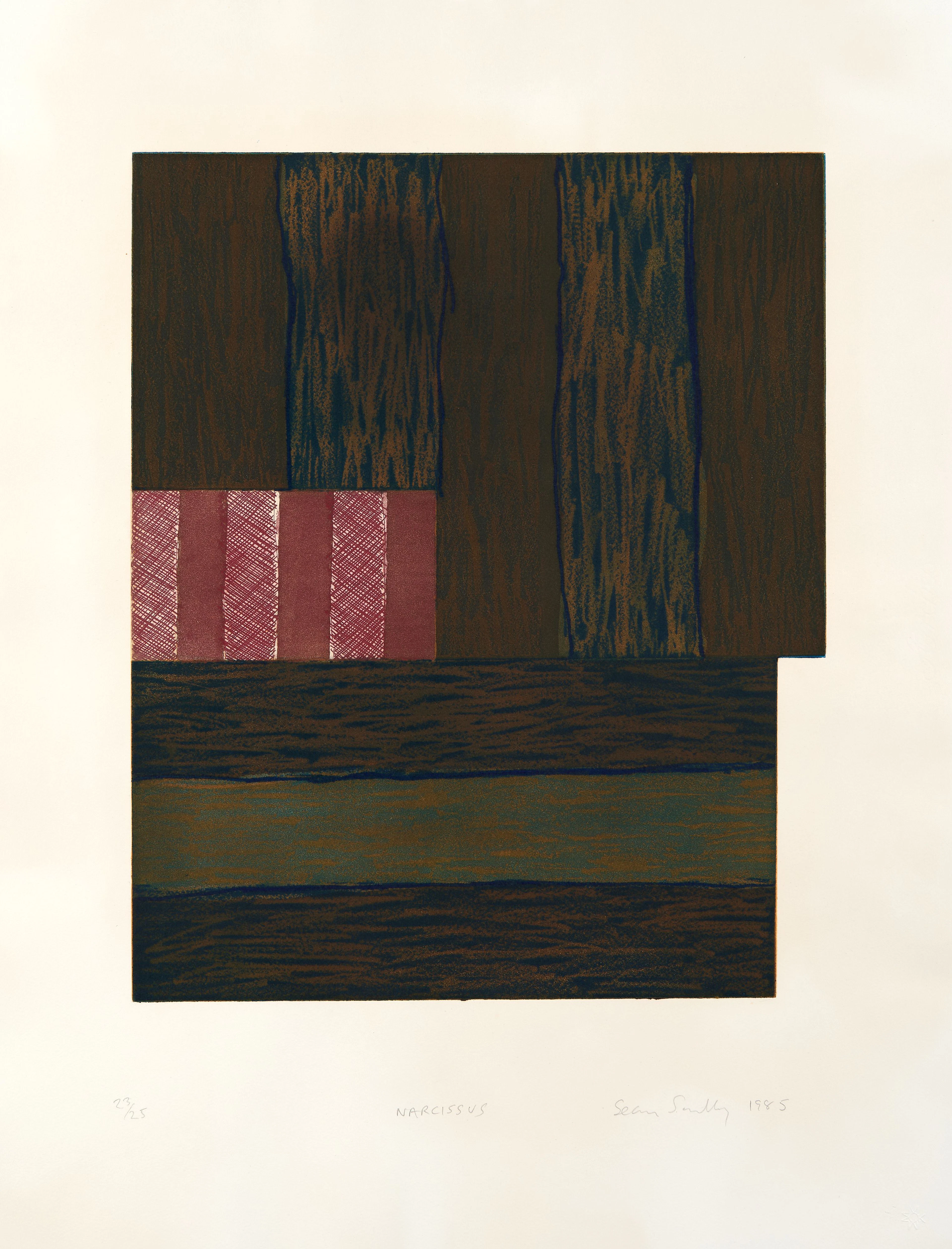 Sean SCULLY (Né en 1945) Narcissus - 1985 Eau-forte en couleurs