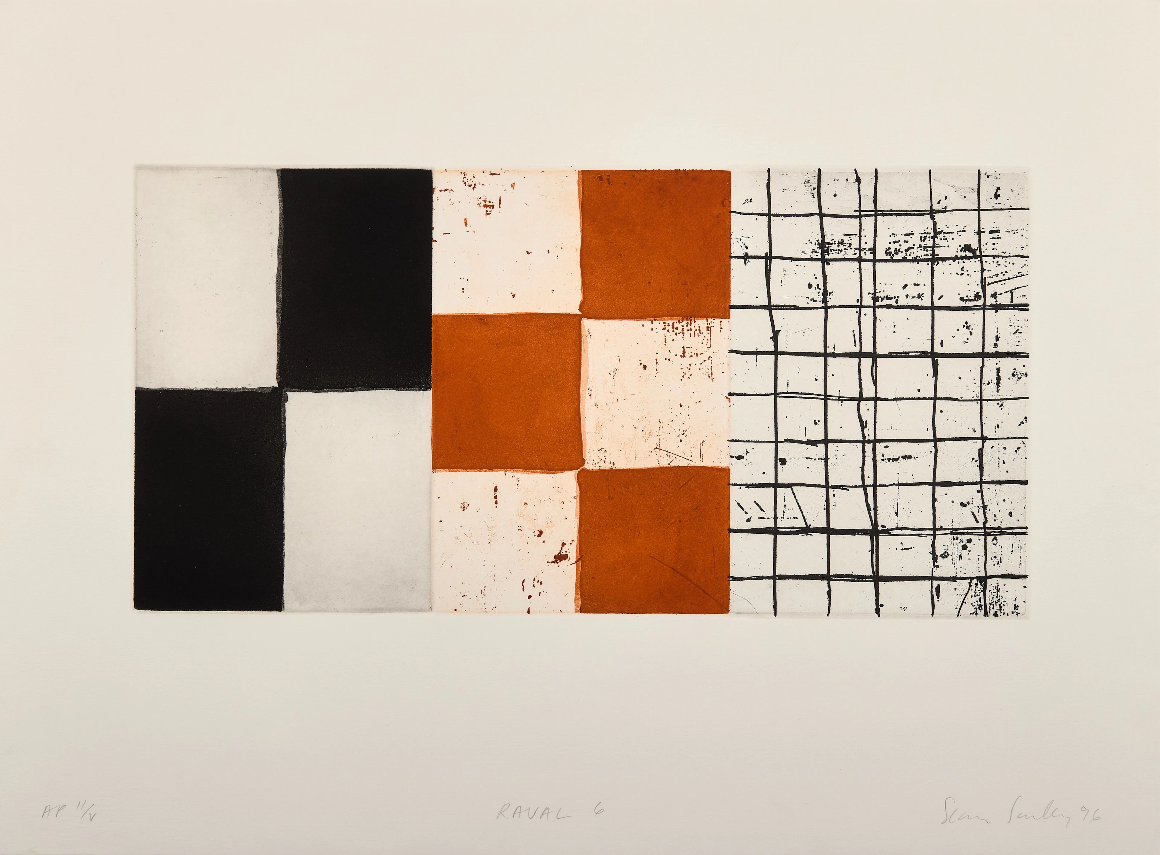 Sean SCULLY (Né en 1945) Raval 6 - 1996 Aquatinte en couleurs
