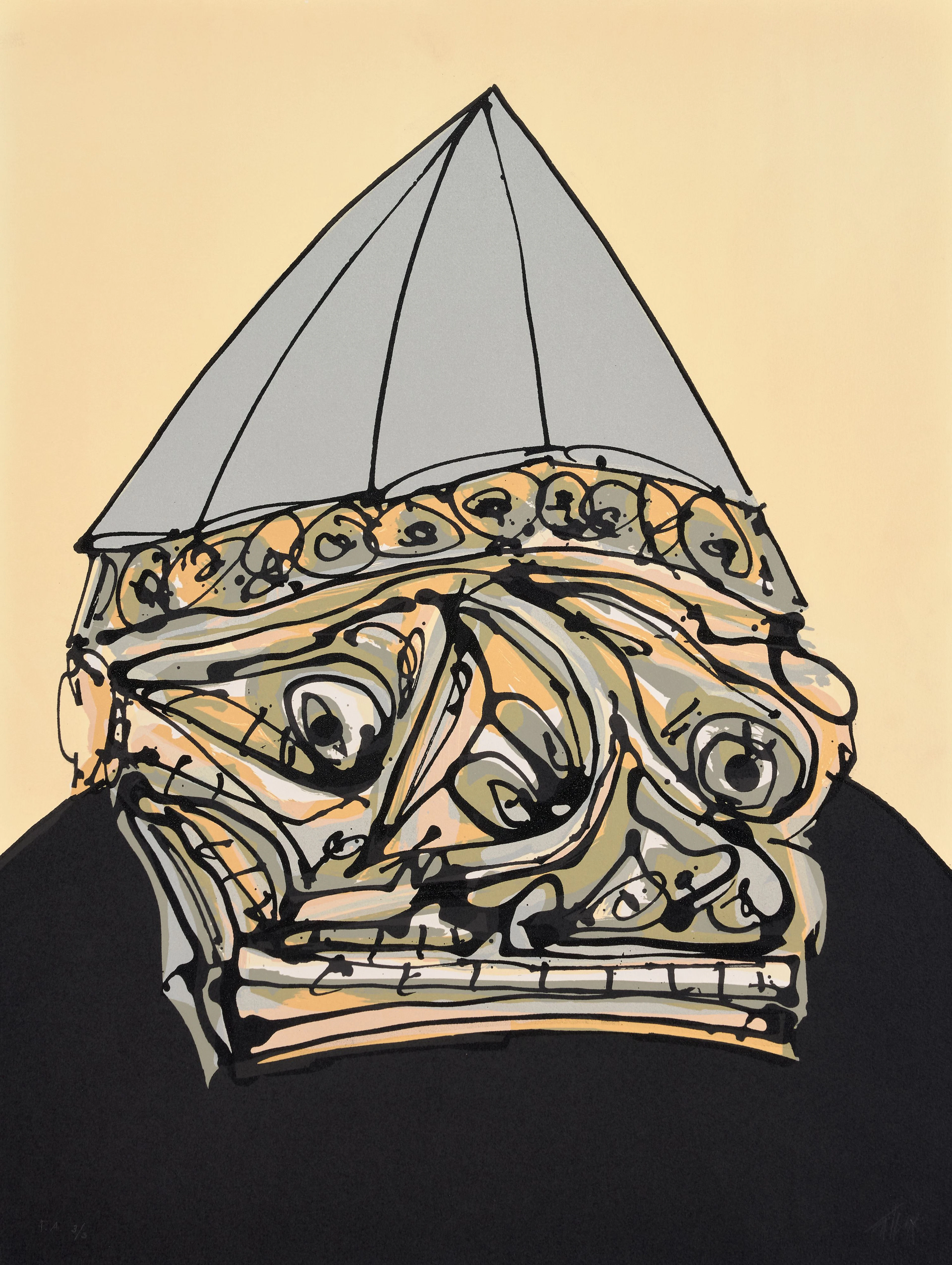 Antonio SAURA (1930 - 1998) Personaje con Casco - 1983...