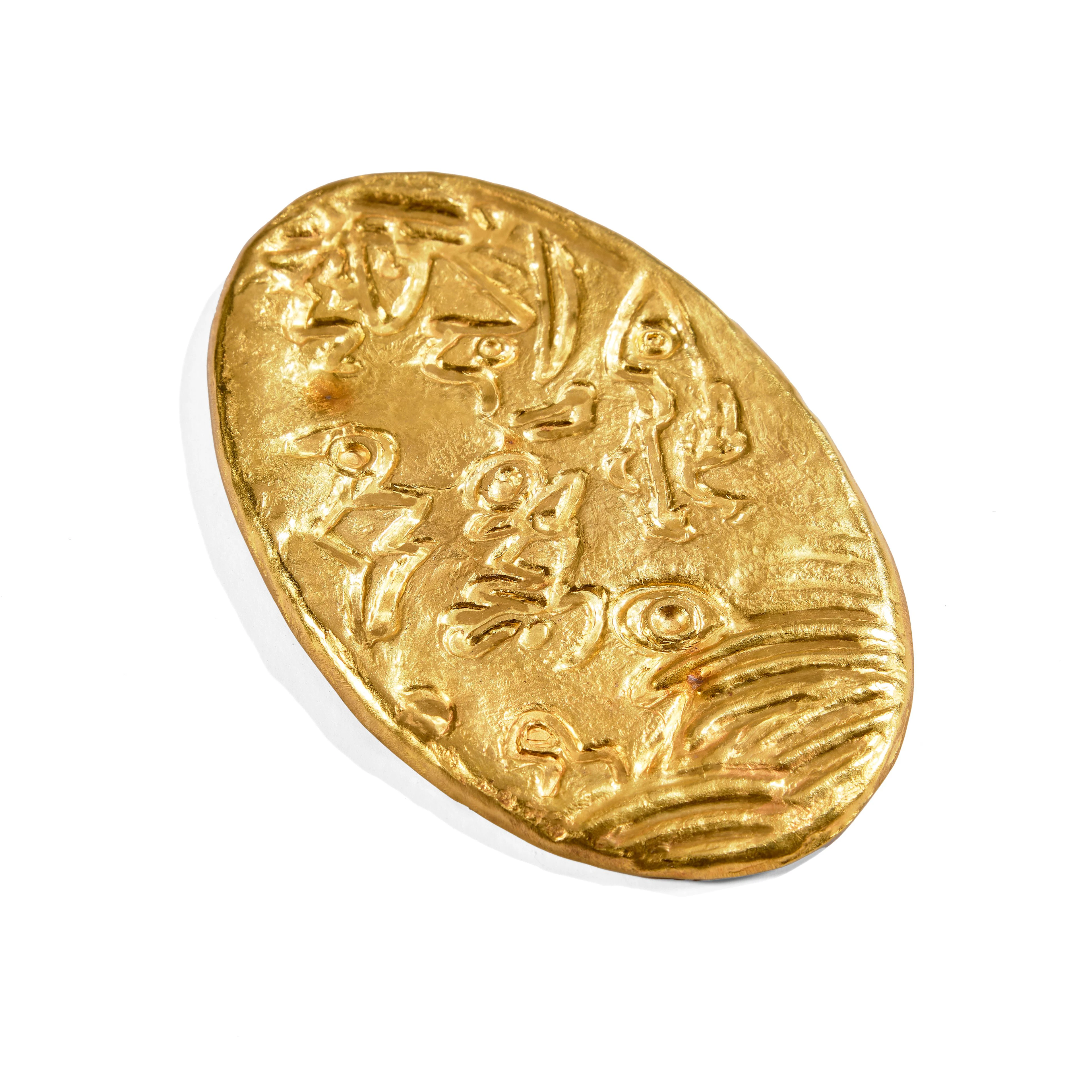 Max ERNST (1891-1976) Pendentif "Microbes" - 1974 Or jaune 23K