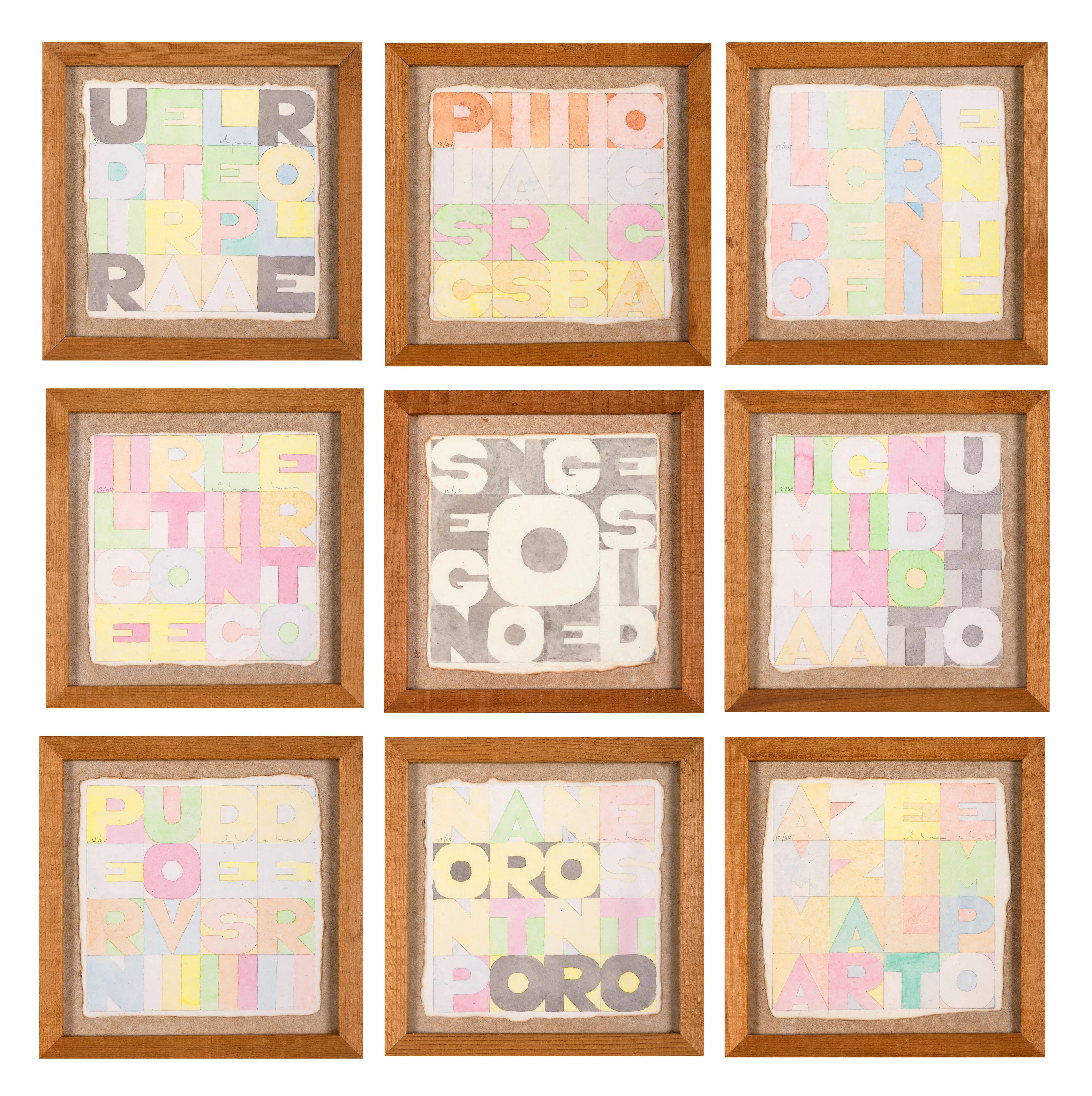Alighiero BOETTI (1940 - 1994) Nove Quadrati - 1979...