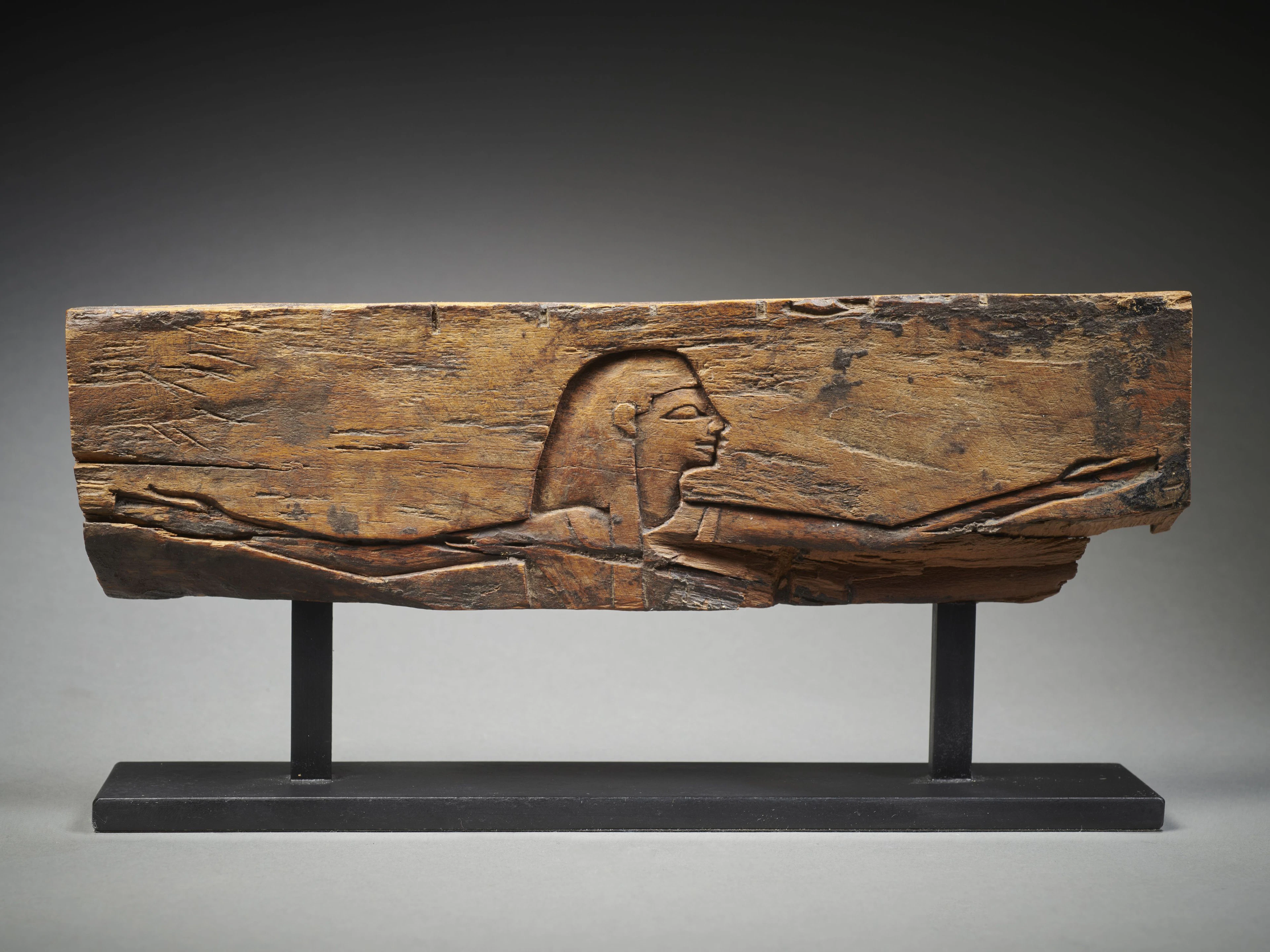 PANNEAU FRAGMENTAIRE EN BOIS Art égyptien