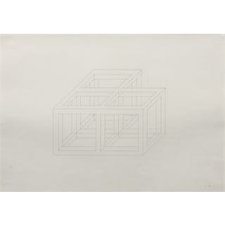 Sol LEWITT, Sol LEWITT (1928 - 2007) Drawing for Three Cubes (Angle) - 1969