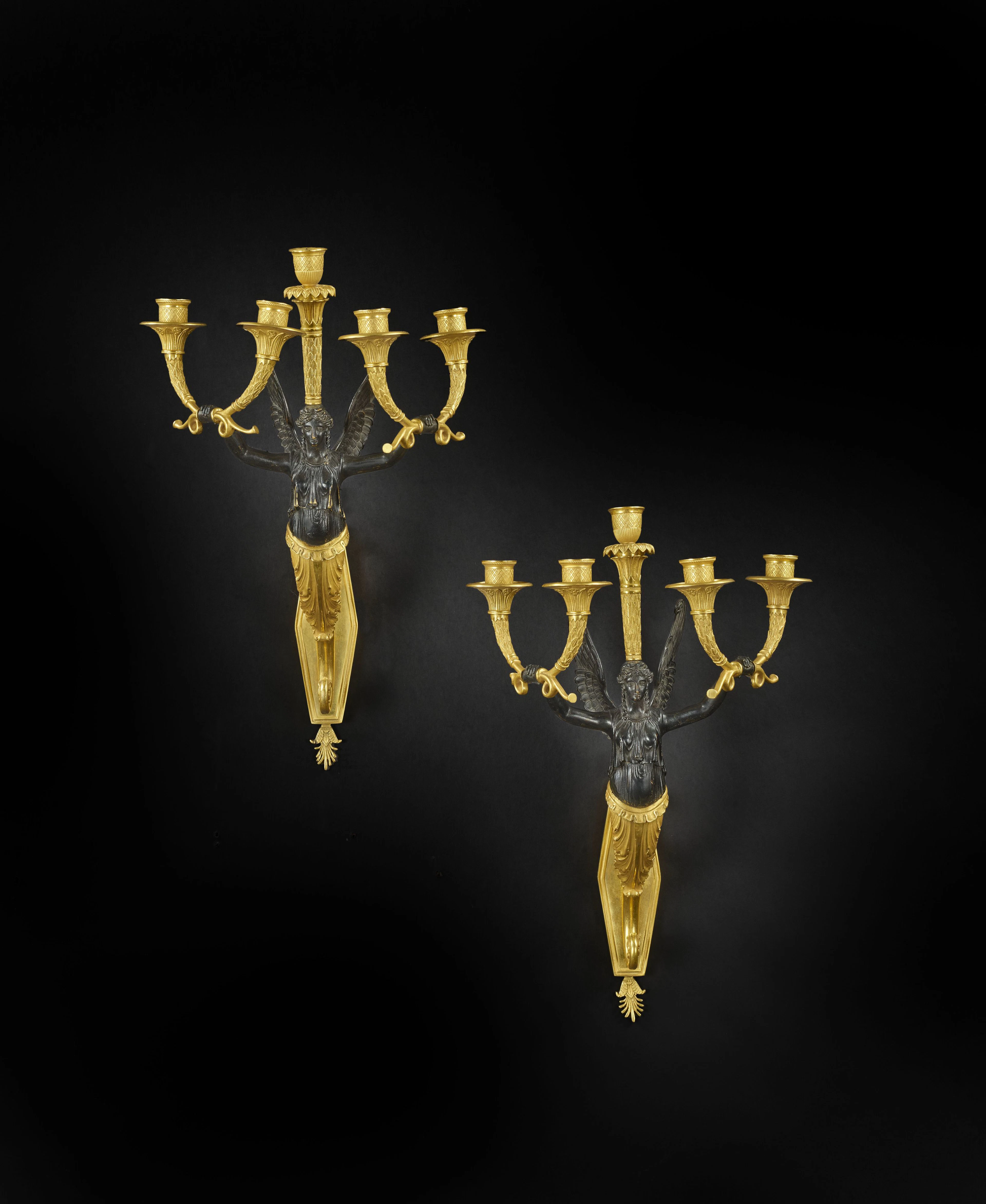 PAIRE D'APPLIQUES DE STYLE EMPIRE D'après le modèle de Claude Galle (1759-1815)