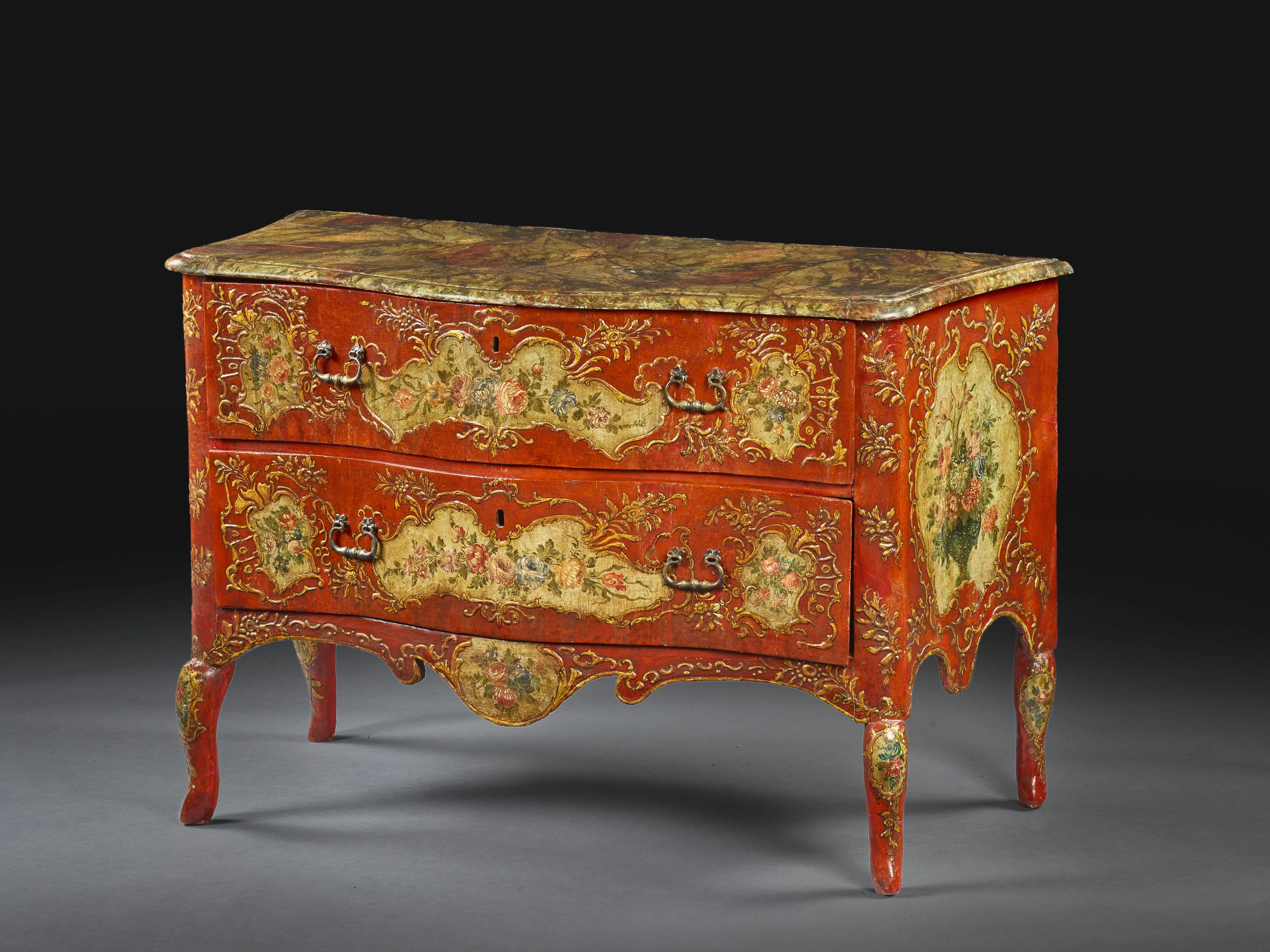COMMODE SICILIENNE D'ÉPOQUE ROCOCO, MILIEU DU XVIIIe SIÈCLE