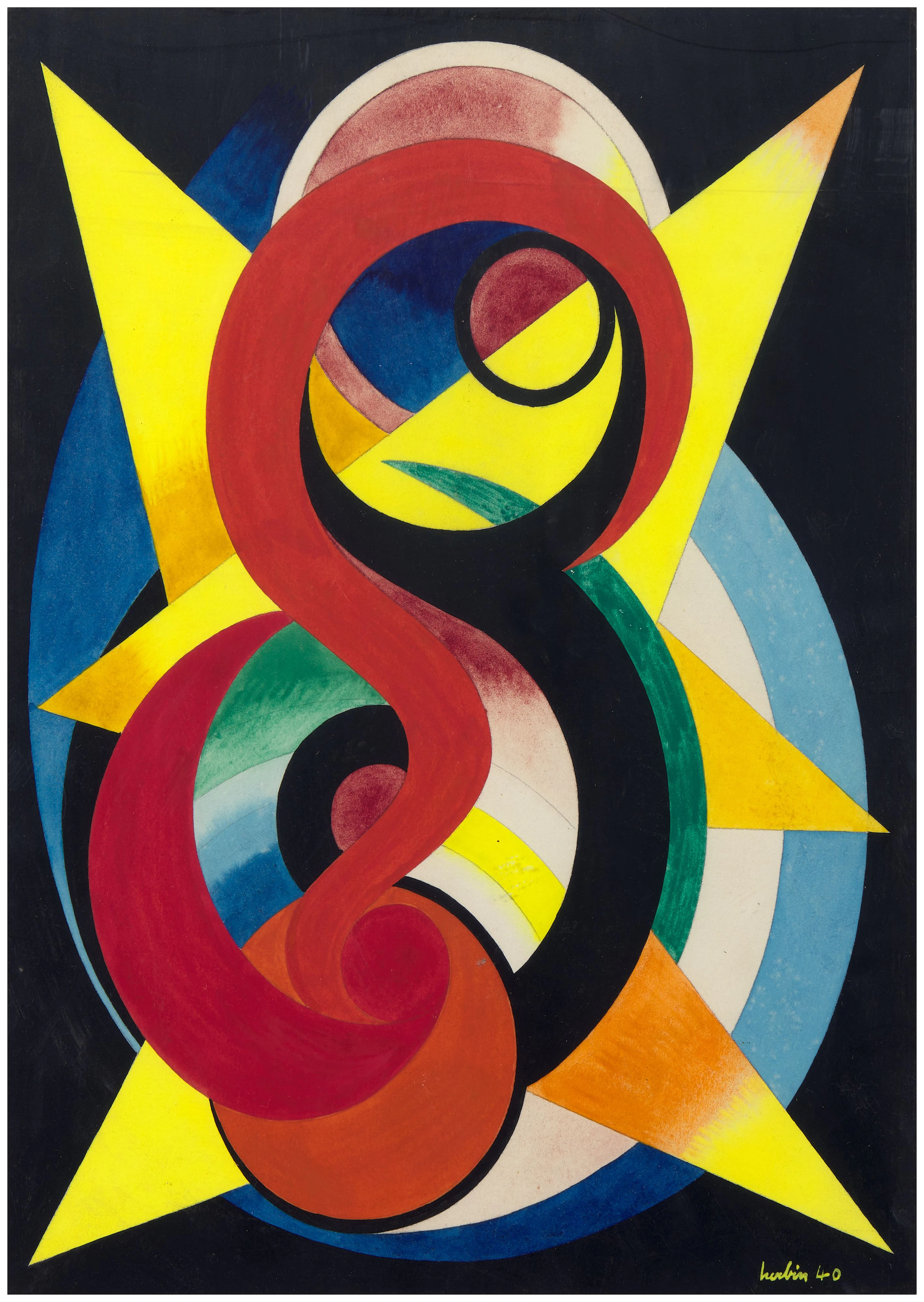 Auguste HERBIN 1882 - 1960 Réalité spirituelle - 1940 Gouache sur carton