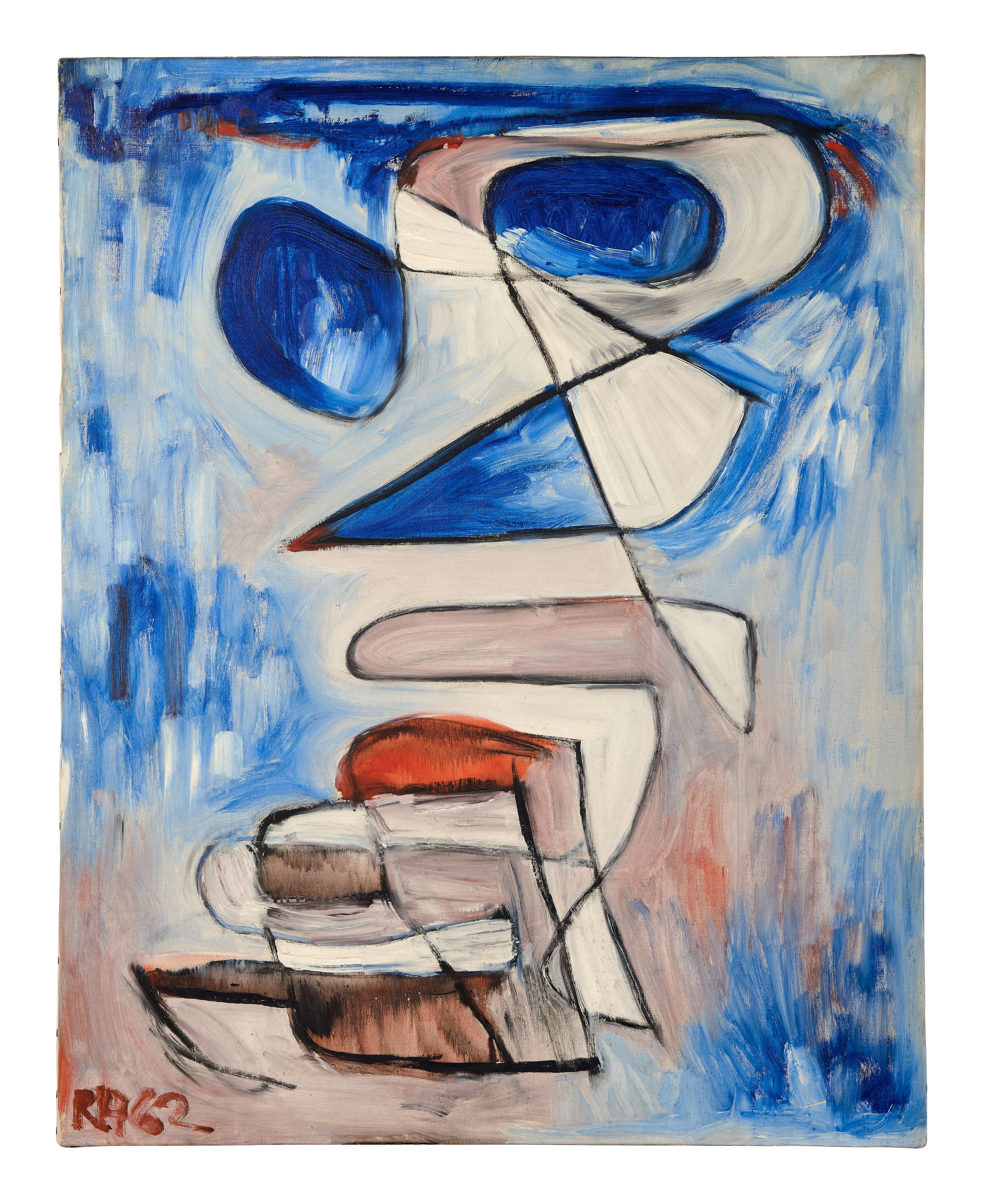 Raoul HAUSMANN 1886 - 1971 Composition - 1962 Huile sur toile