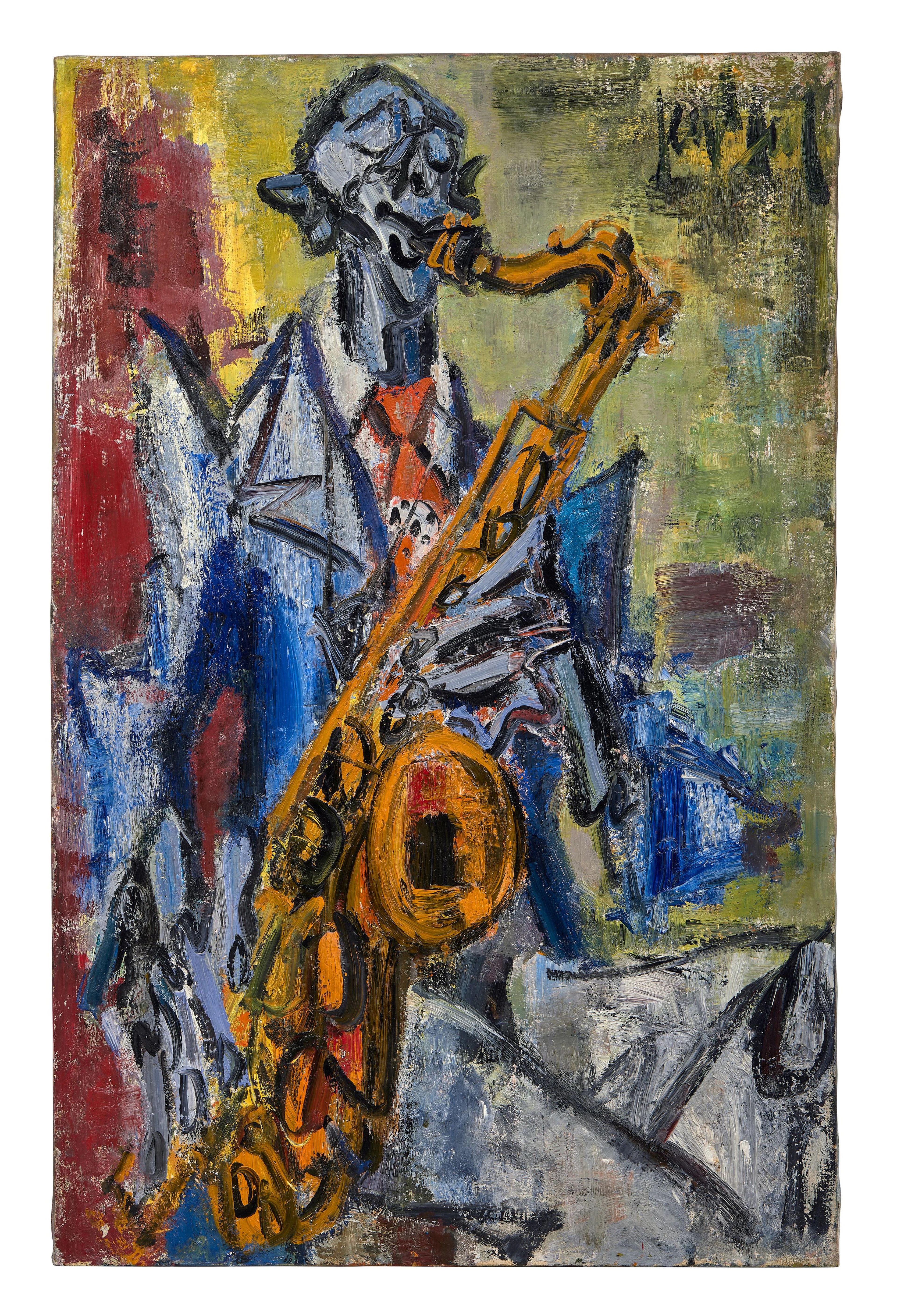 GEN PAUL 1895 - 1975 Le saxophoniste - circa 1955-1960 Huile sur toile