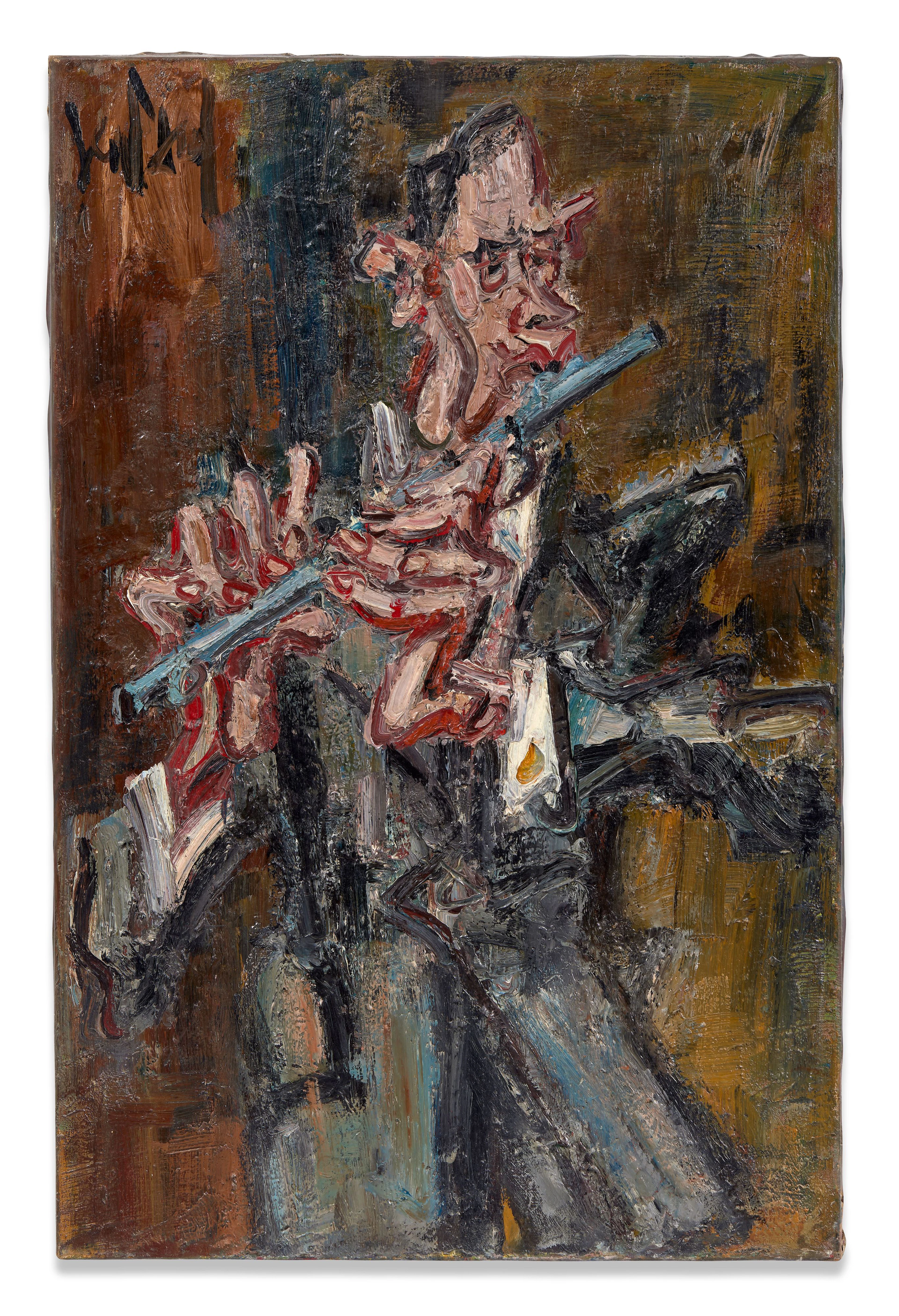 GEN PAUL 1895 -1975 Le flûtiste - circa 1955-1960 Huile sur toile