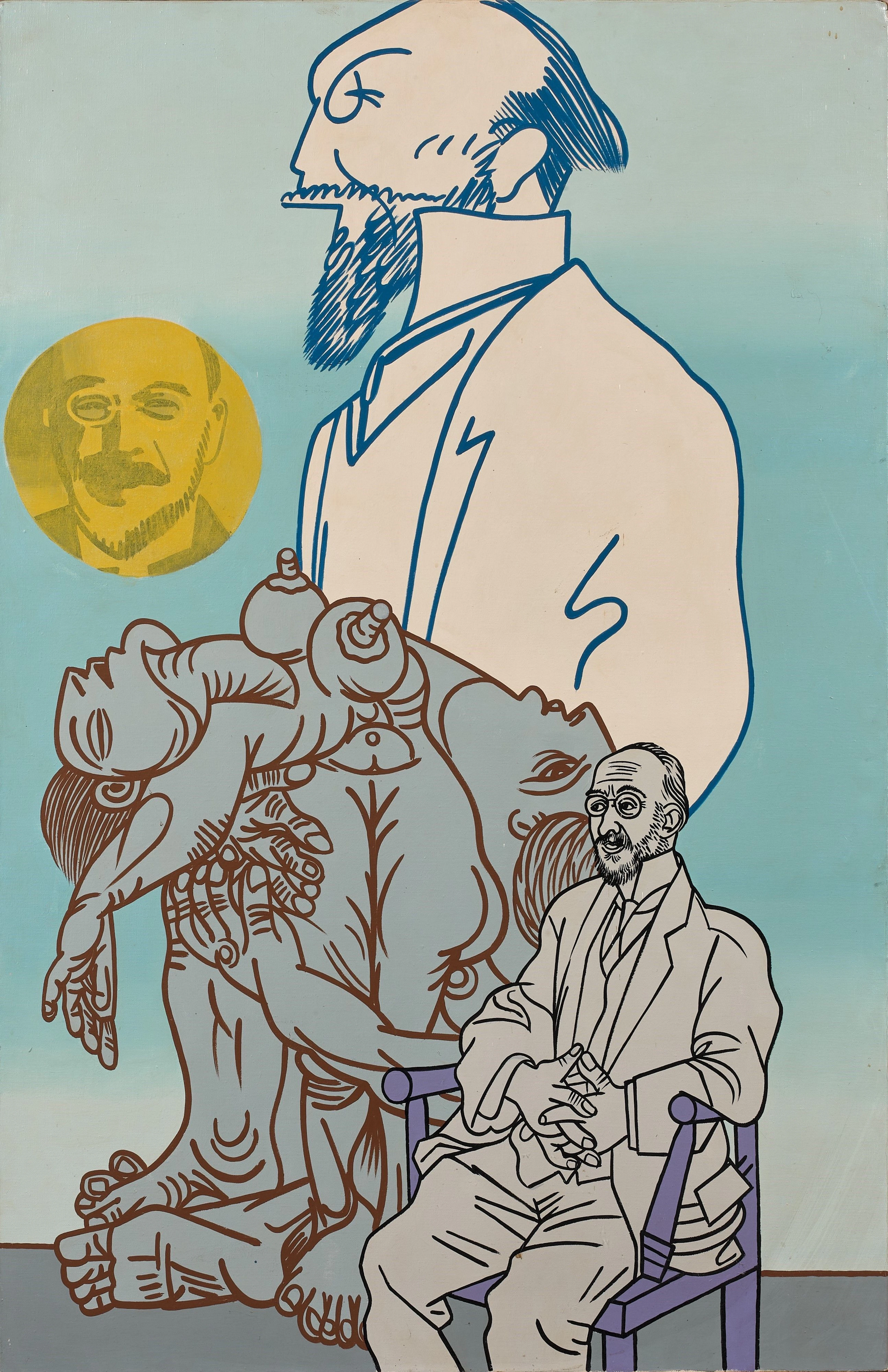 Gudmundur ERRÓ (Né en 1932) Erik Satie 1866-1925- 1980 Acrylique sur toile