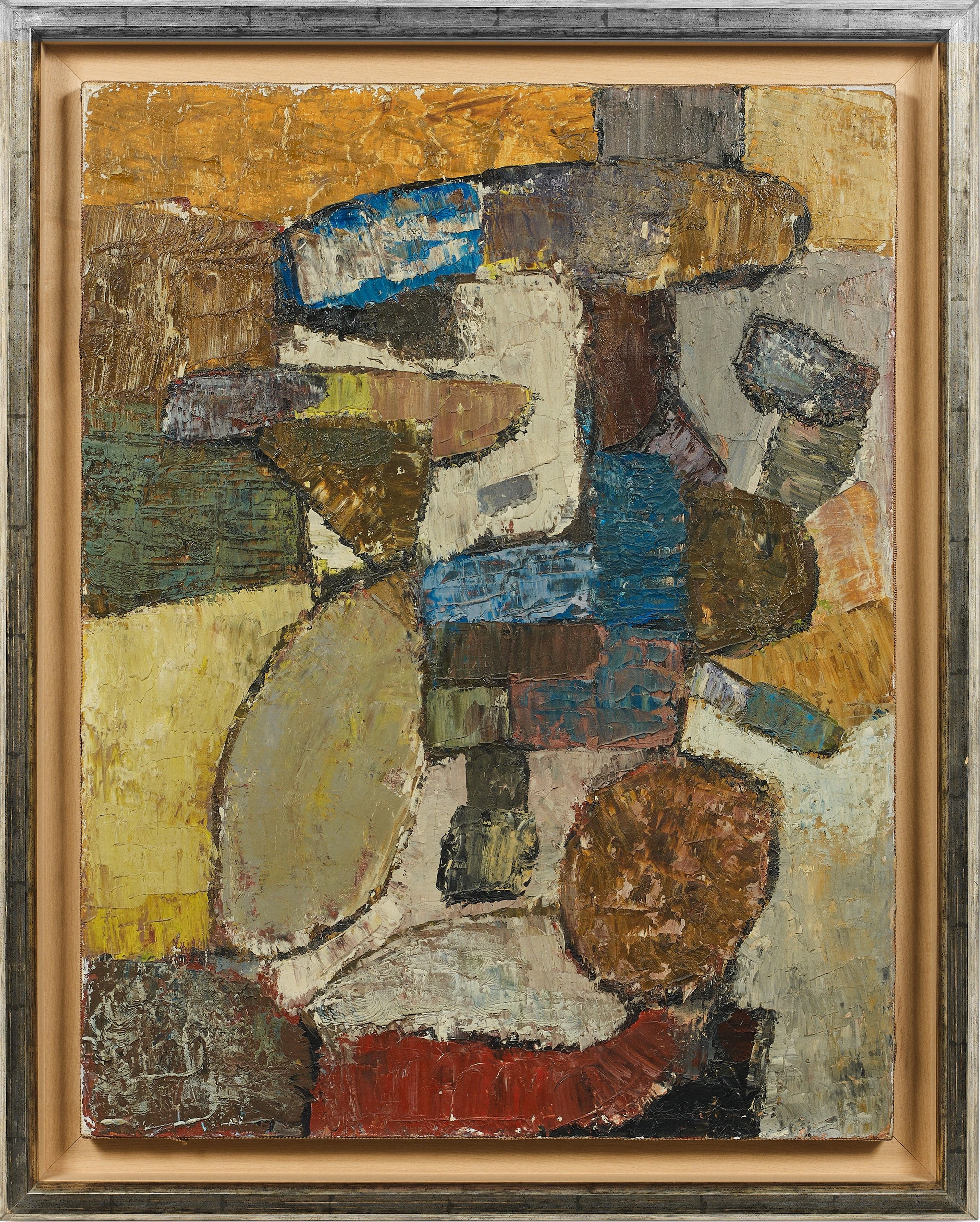 Jacques DOUCET (1924 - 1994) Composition - 1955 Huile sur toile