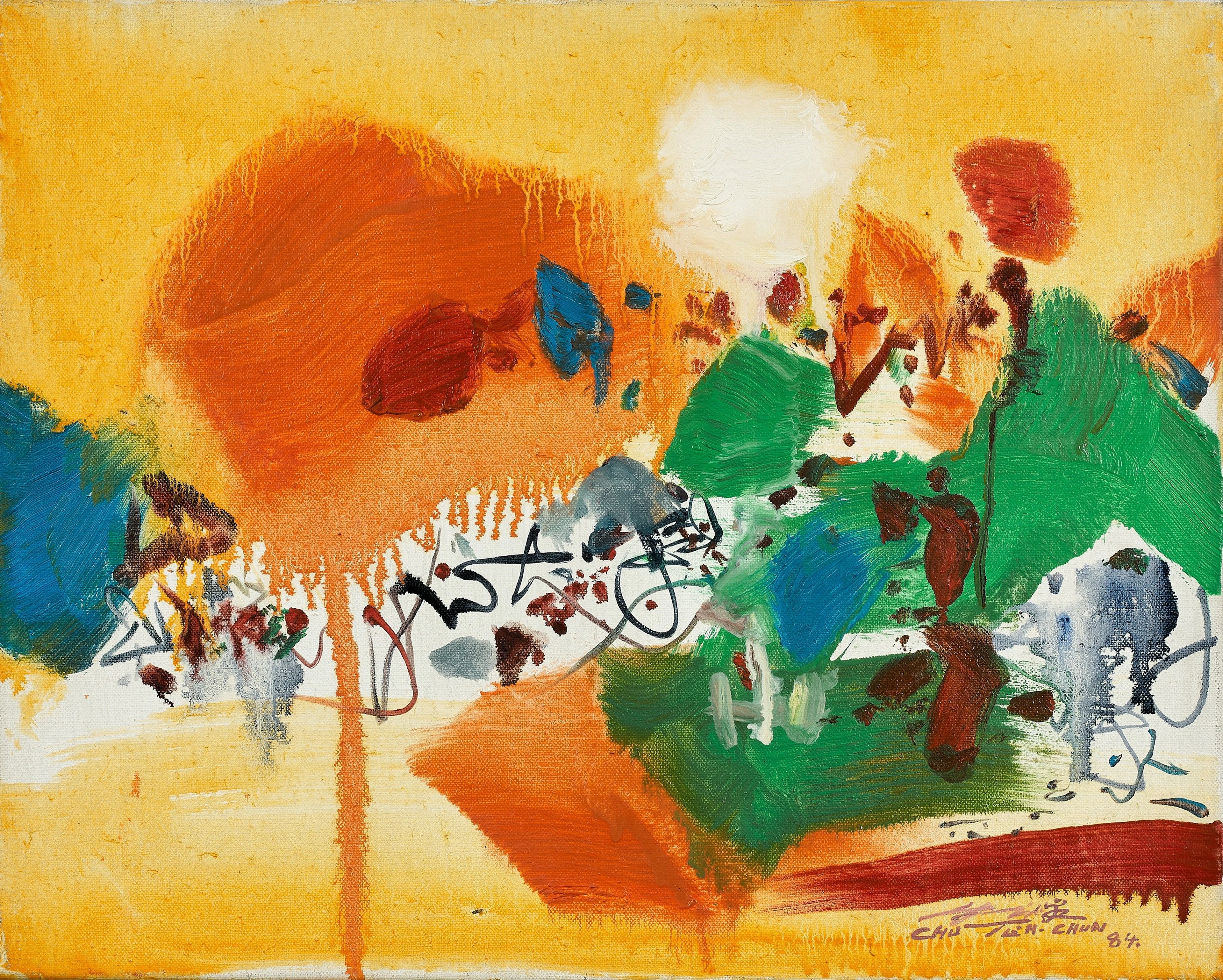 CHU Teh-Chun (1920 - 2014) Sans titre - 1984 Huile sur toile
