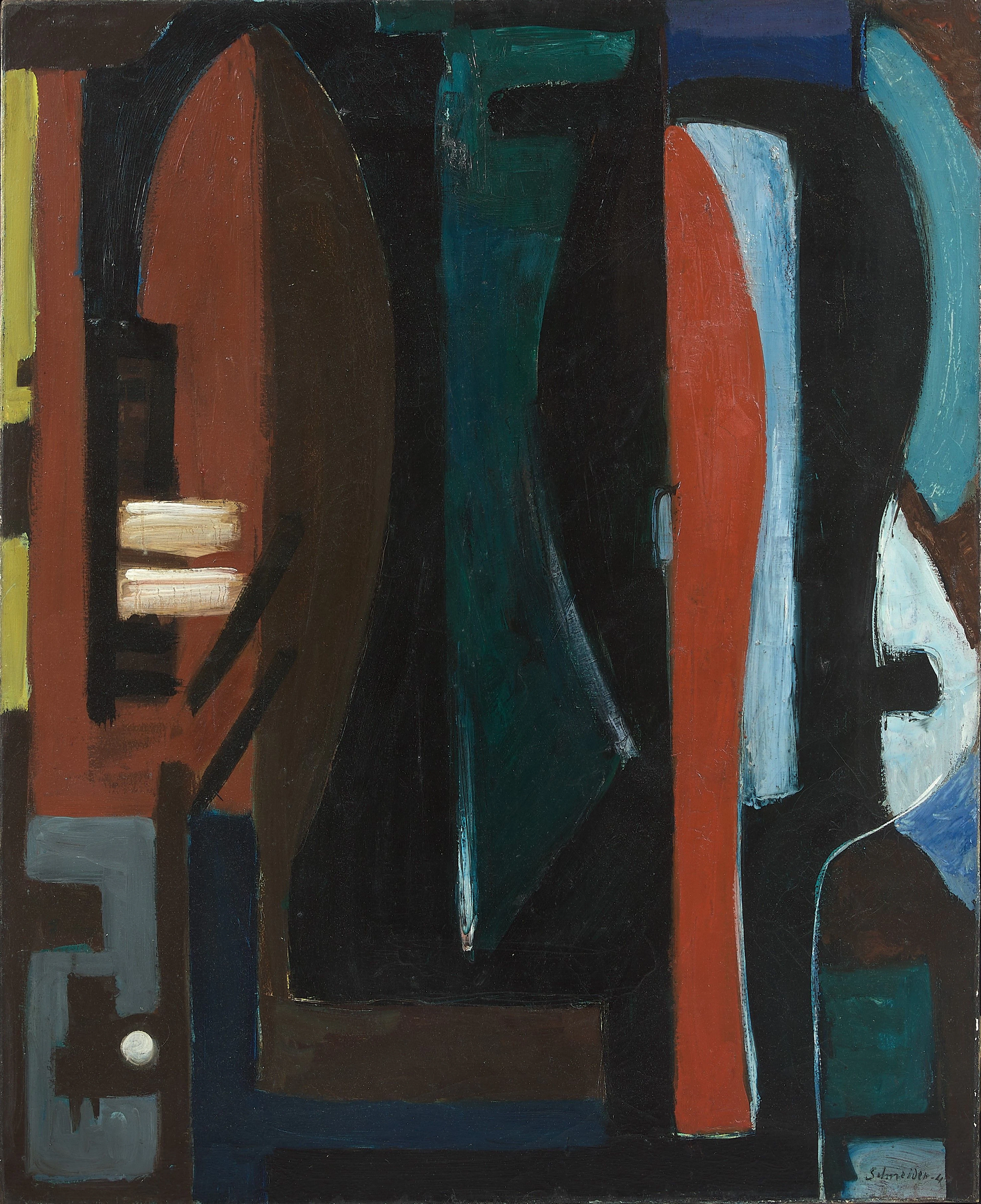 Gérard SCHNEIDER (1896 - 1986) Sans titre - 1947 Huile sur toile